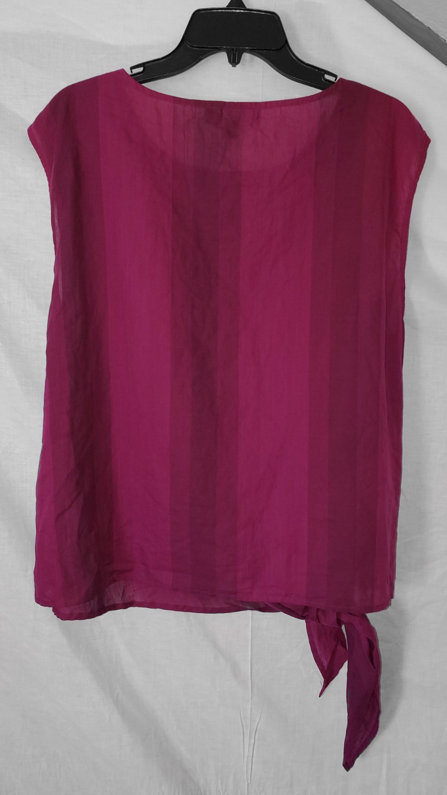 GNW Top Magenta Sleeveless Crew neck Asymmetrical side tie Summer wear