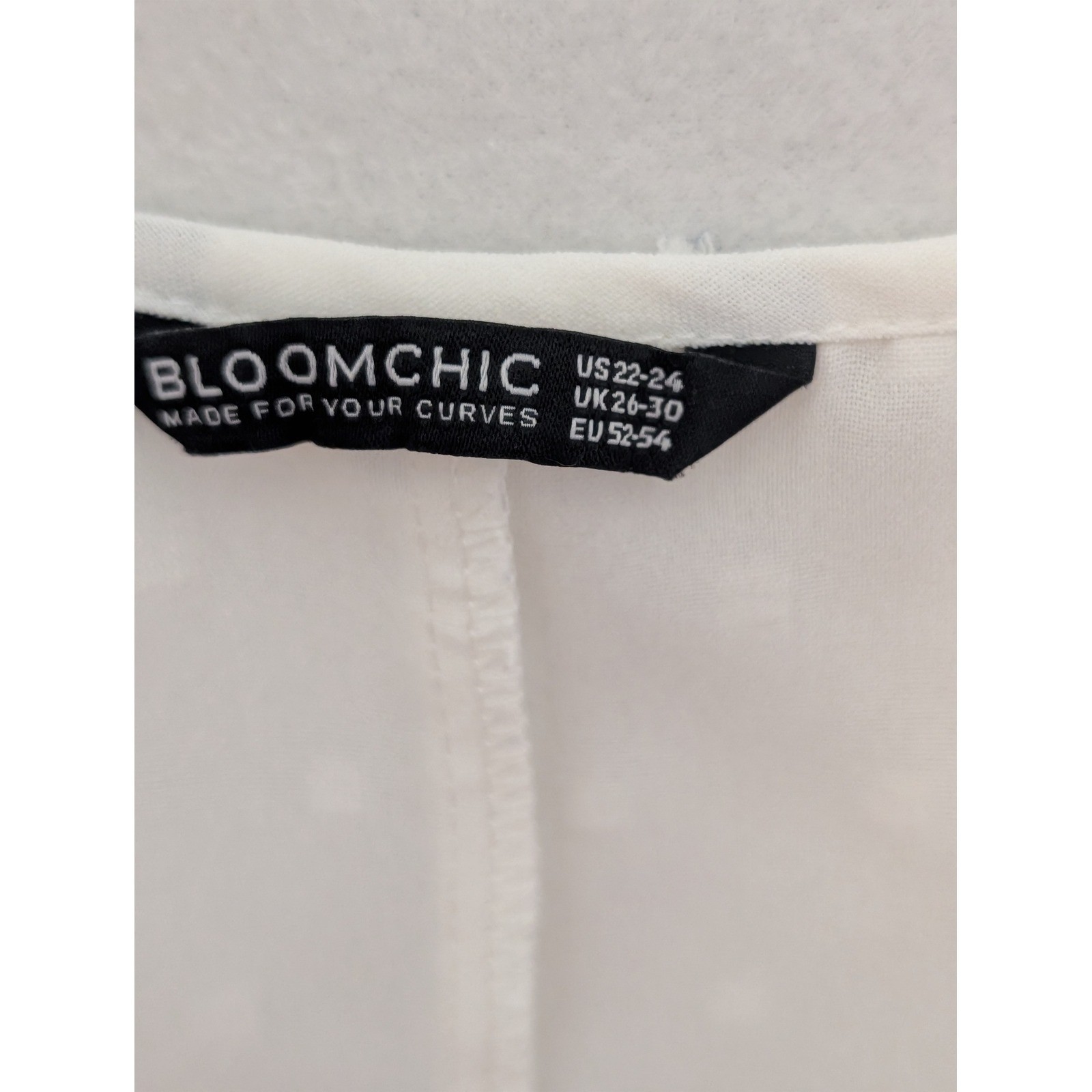 Bloomchic White Swiss Dot V-Neck Button Down Blouse Short Sleeve Plus Size 22-24