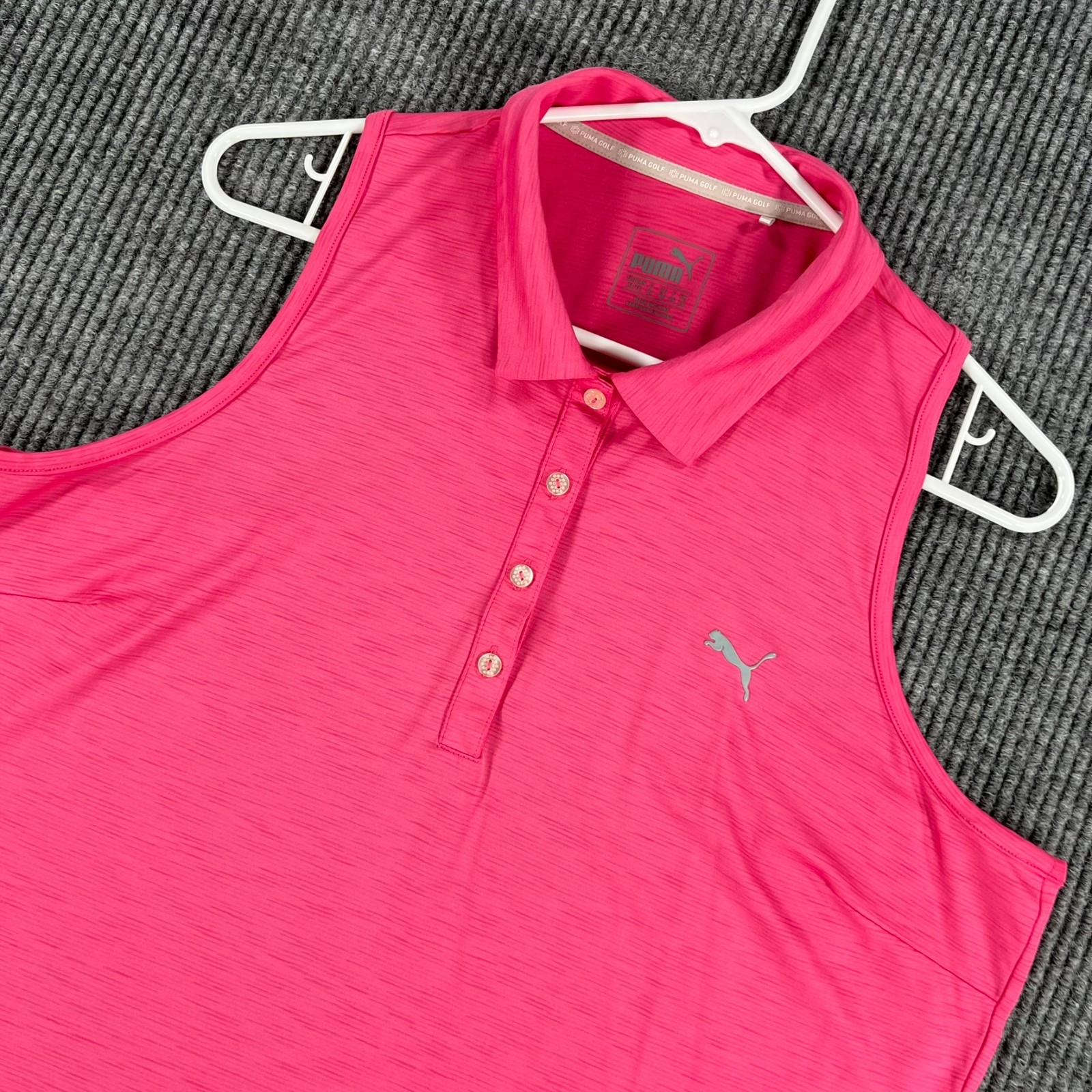 Puma Polo Shirt Womens XL Extra Large Pink Sleeveless Golf Tennis Pickleball