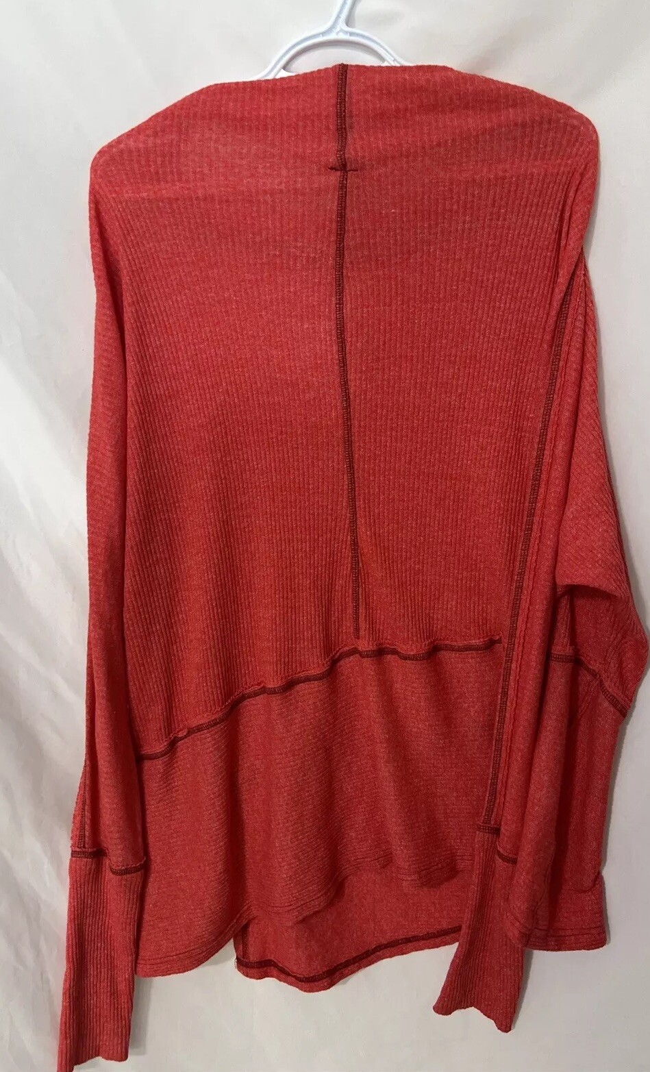 We The Free Ribbed Tunic Londontown Thermal Top. Red Oversized Lagen Look Sz L