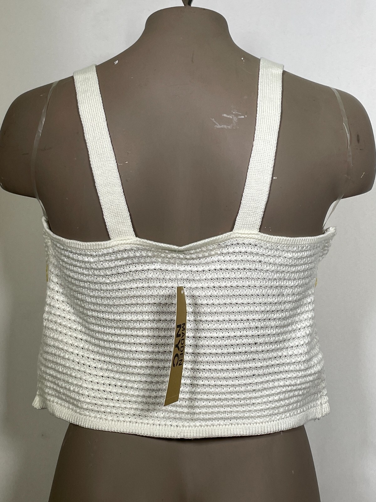 Madden NYC Rainbow Heart O Ring Crochet Knit Crop Top Junior’s LARGE 11-13 NWT