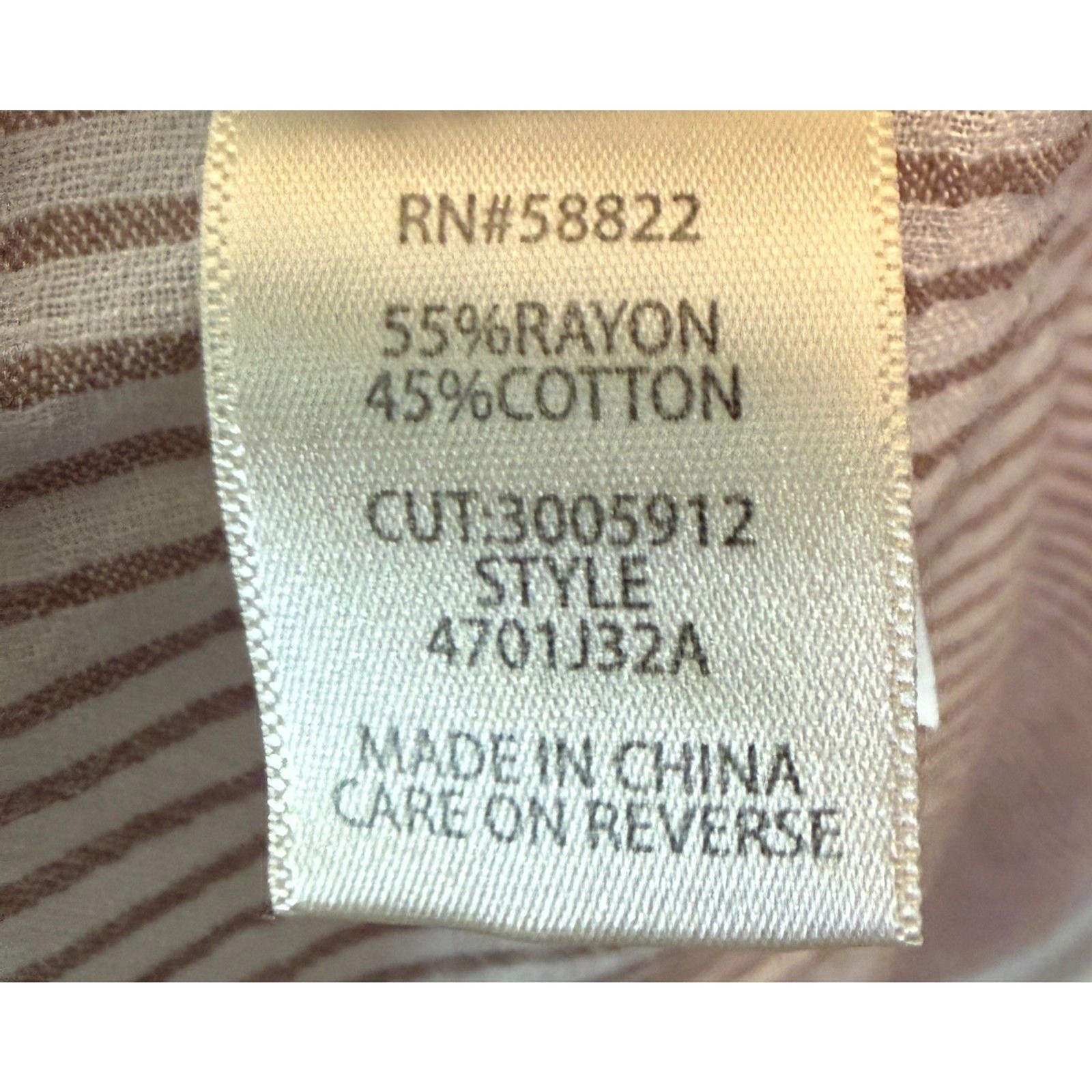 Max Studio London Women’s XL Beige Striped Layered Tunic Blouse Rayon Cotton