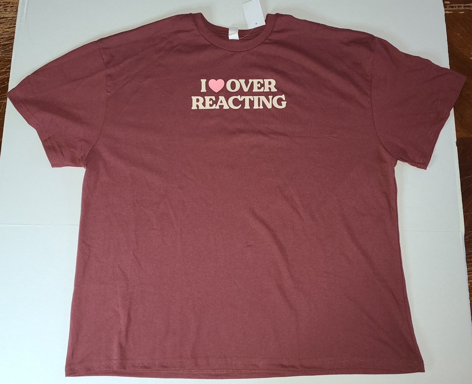Maroon Women’s size XL I Love OverReacting ss graphic Tee T-Shirt top crew neck