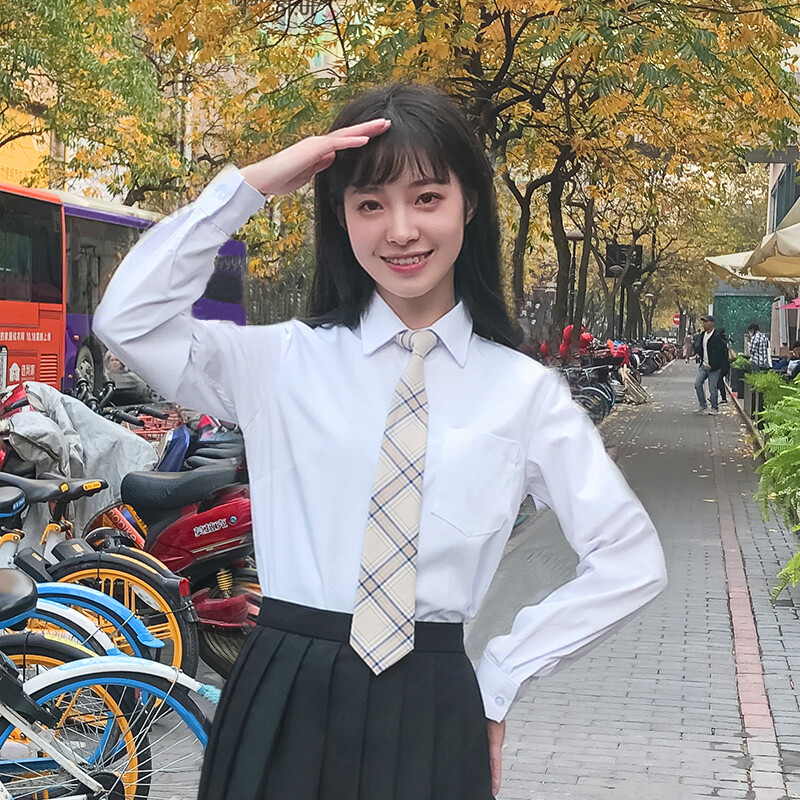Japanese Girls School JK Uniform Loose Shirts Long Sleeve Tops Blouses Button