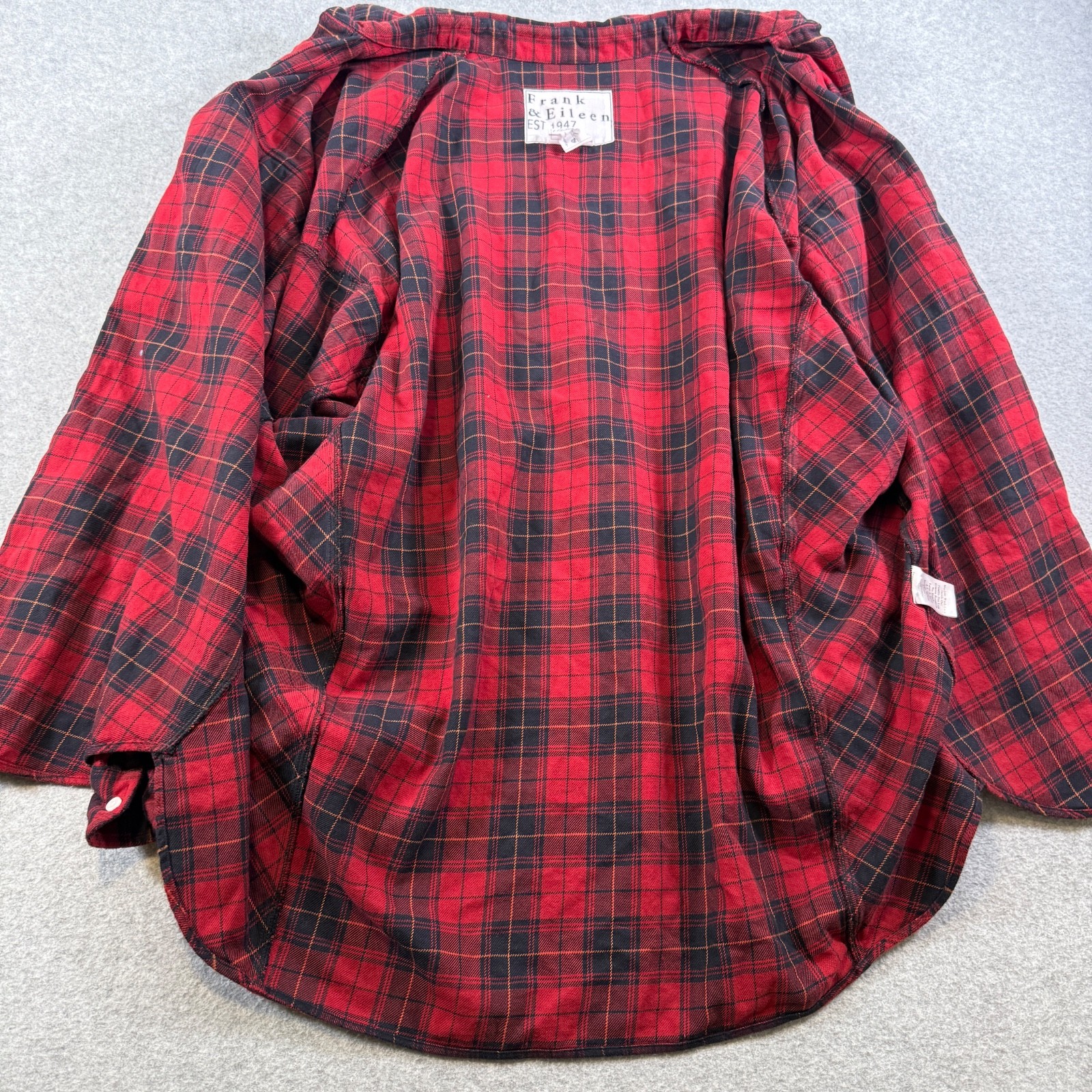Frank & Eileen McLoghlin Red Plaid Flannel Shirt Sz XS/S Oversized
