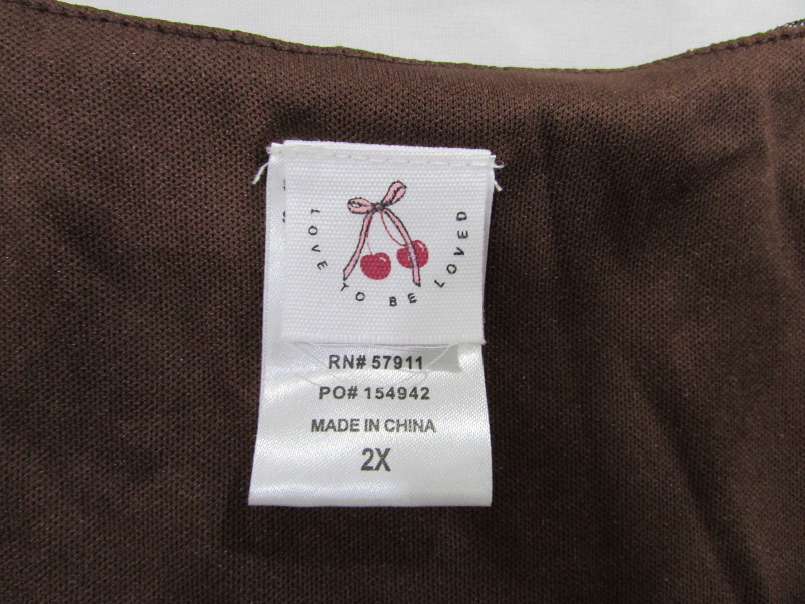 Love to be loved Blouse Women’s Shirt SZ 2X Brown NWT