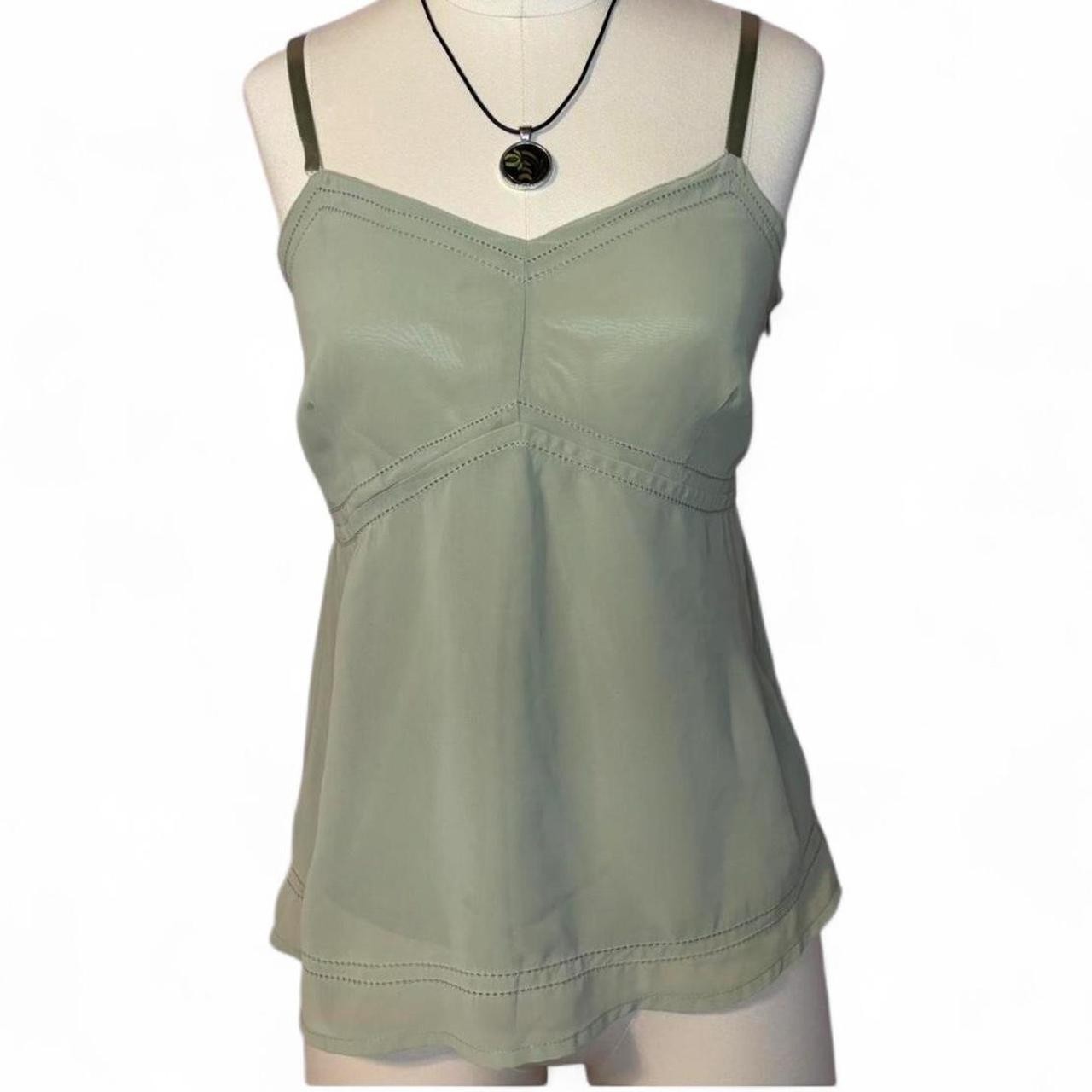 express vintage y2k 2000s/90s light sage babydoll cami top satin