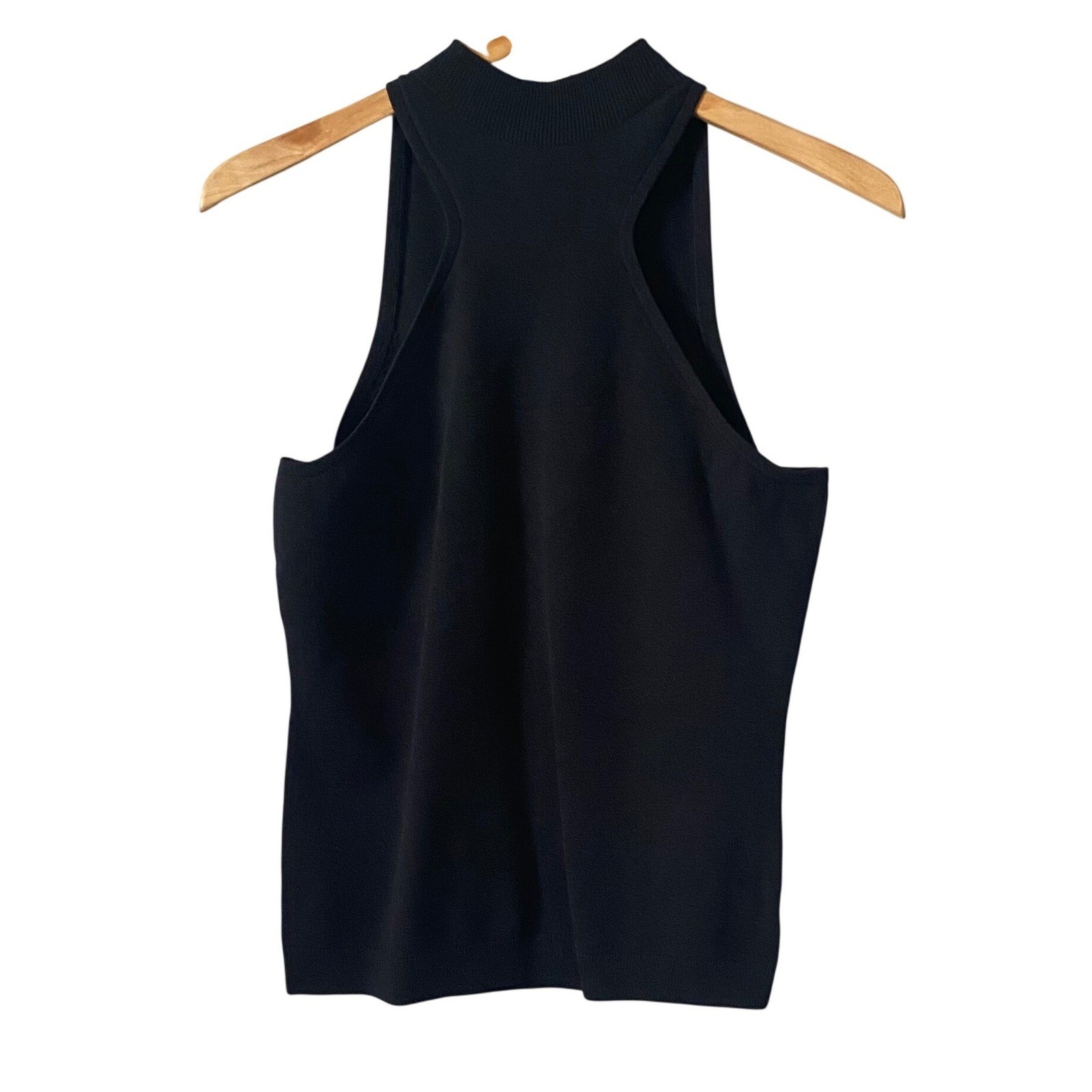 Revolve 525 America Womens Black Mock Neck Racerback Knit Tank Top Small