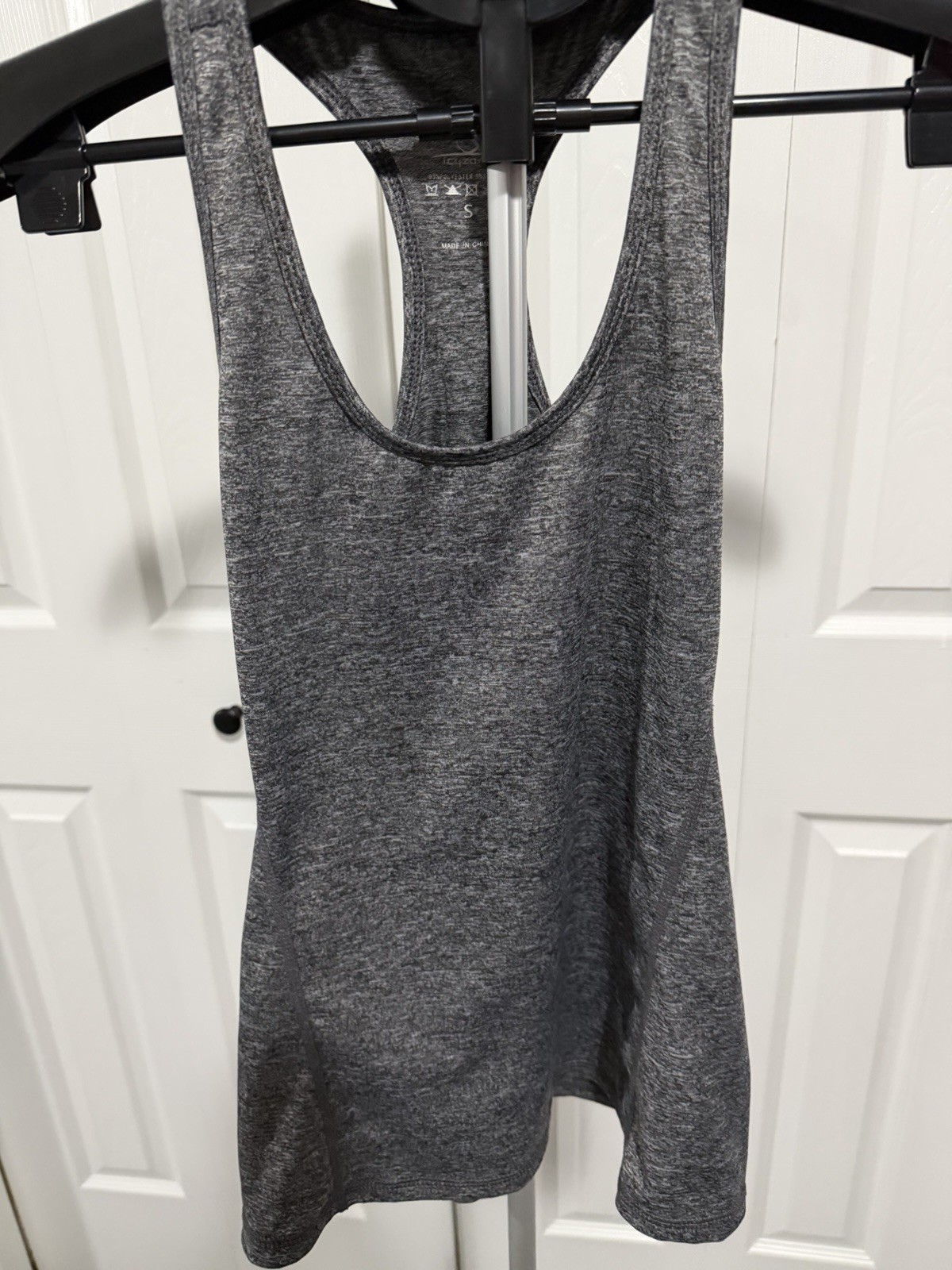 IcyZone Tank Top Women’s Small Gray Racerback Sleeveless Round Neck Athletic
