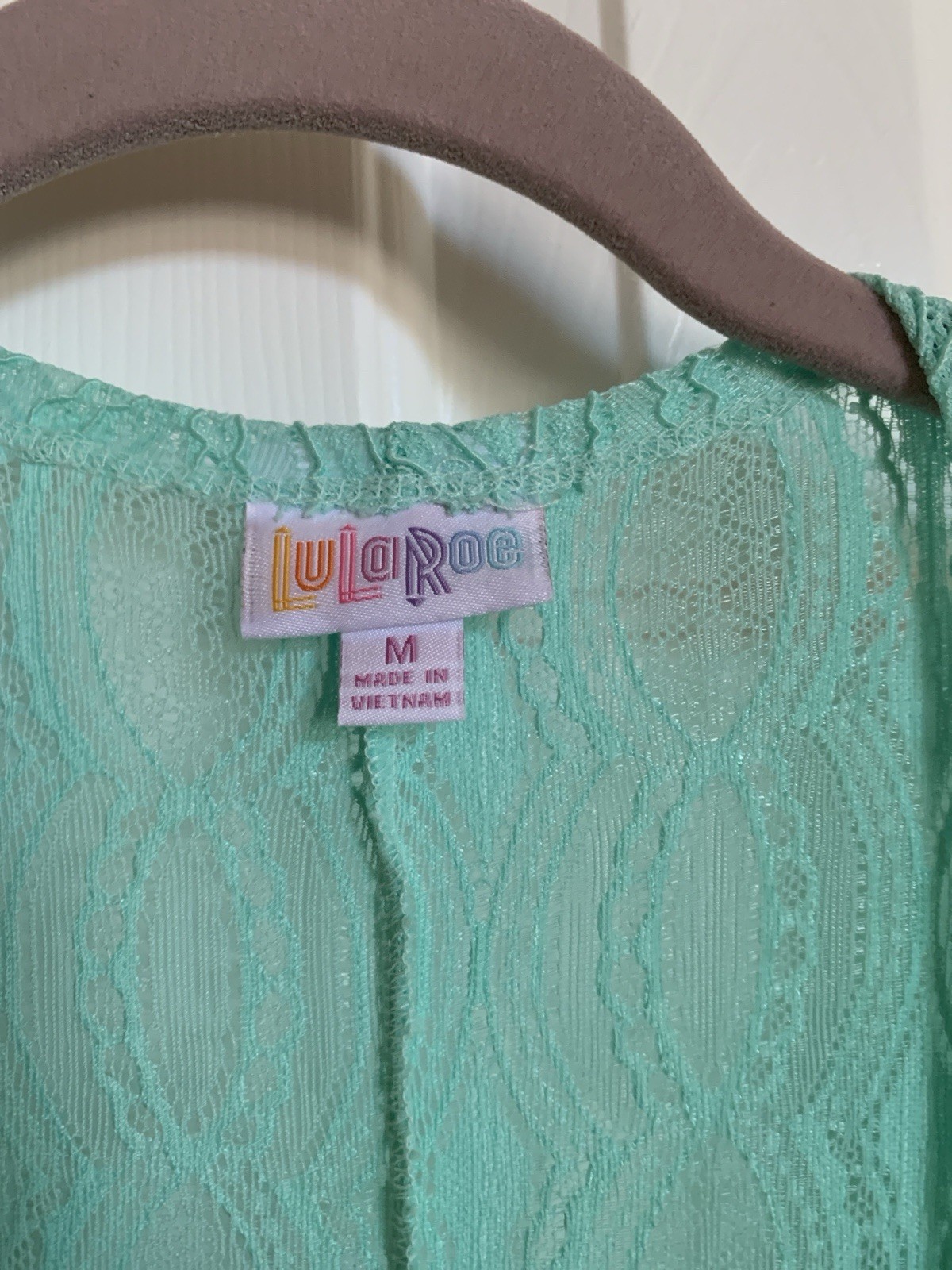 LuLaRoe Lindsay Aqua Lace Women’s Cardigan Style Kimono