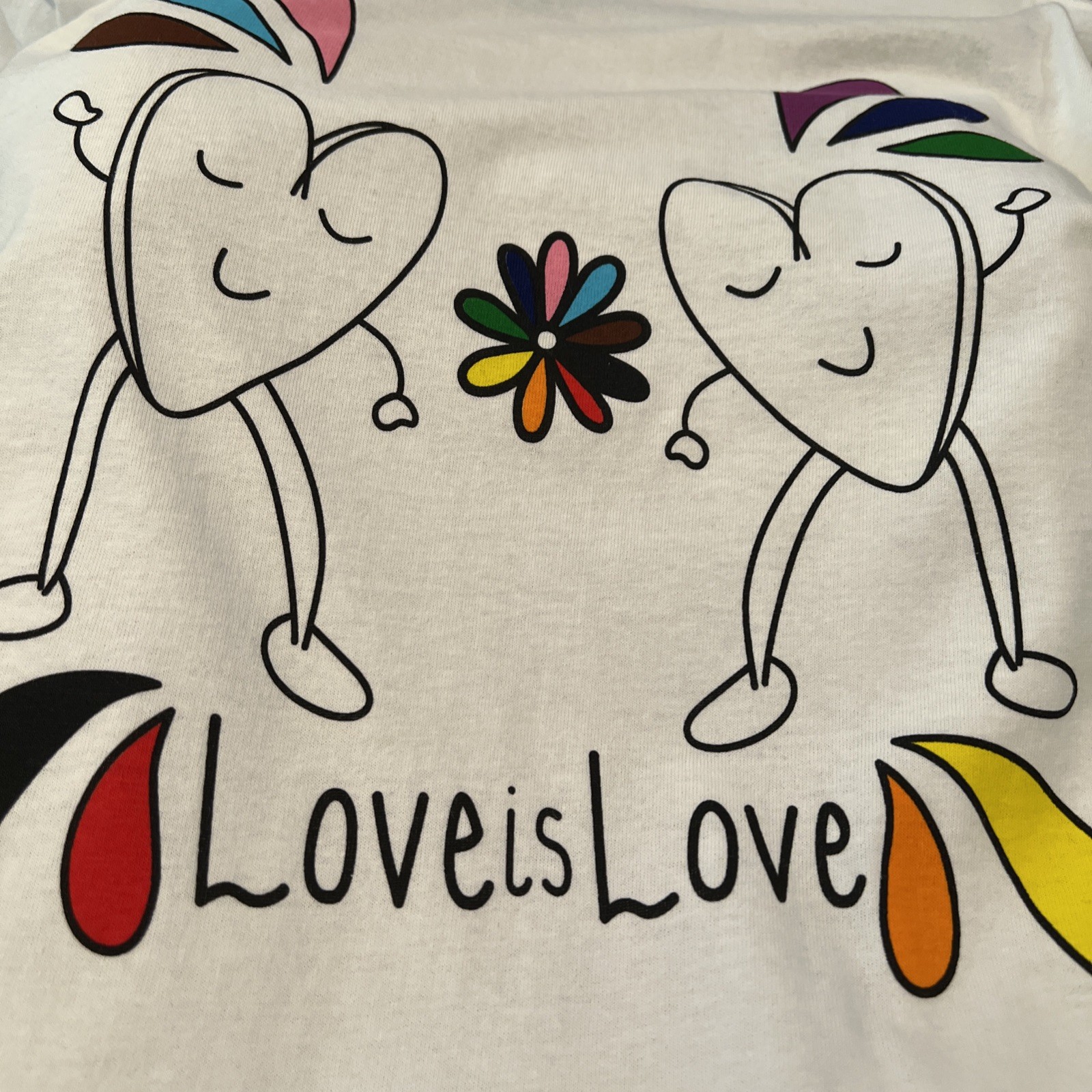 NEW Diversity T Shirt White Age 14 15 LOVE IS LOVE Role Models Tags Rainbow