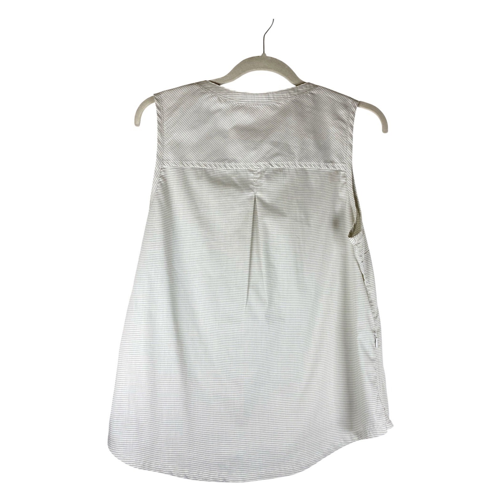 Toad&Co Sleeveless Button Up Women Large White Striped Excellent Organic Cotton