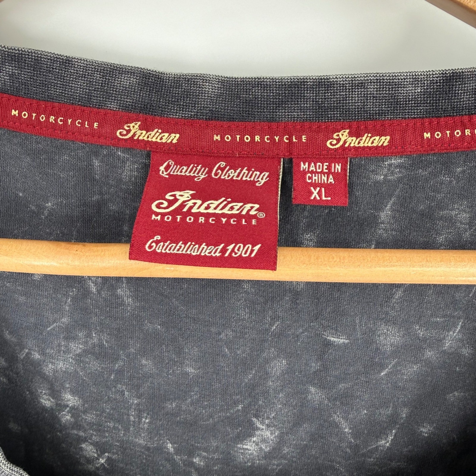 Indian Motorcycle Women XL Mineral Acid Wash Long Sleeve Shirt Biker Rhinestone