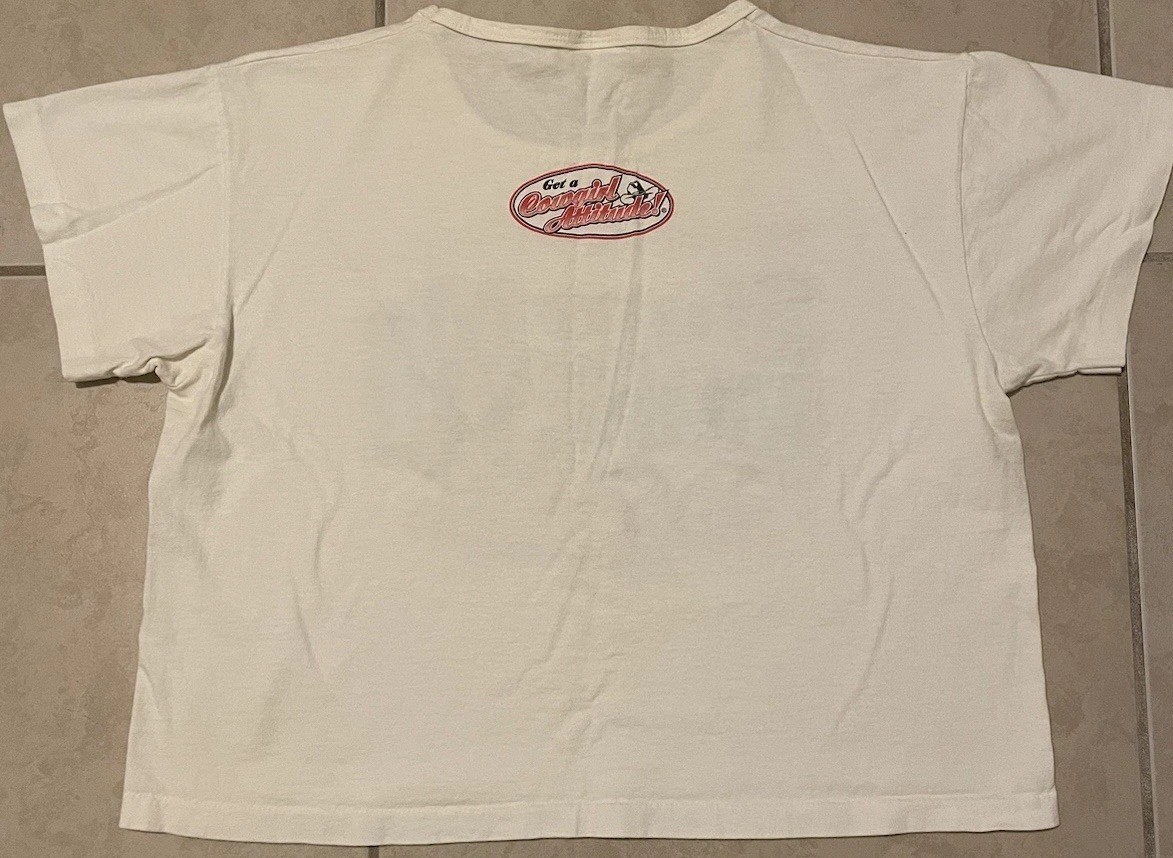 Vtg 90s Cowgirl Attitude Faded Crop Shirt Funny Cowboy Rodeo Western Joke Biker