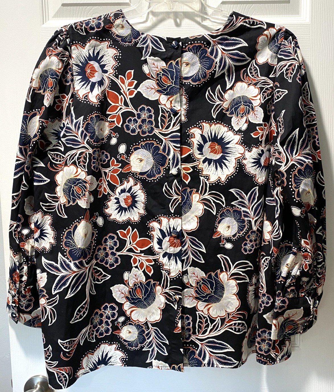 Who What Wear Top Button Up Back Multicolor Floral Long Sleeve Work Size 2X NEW