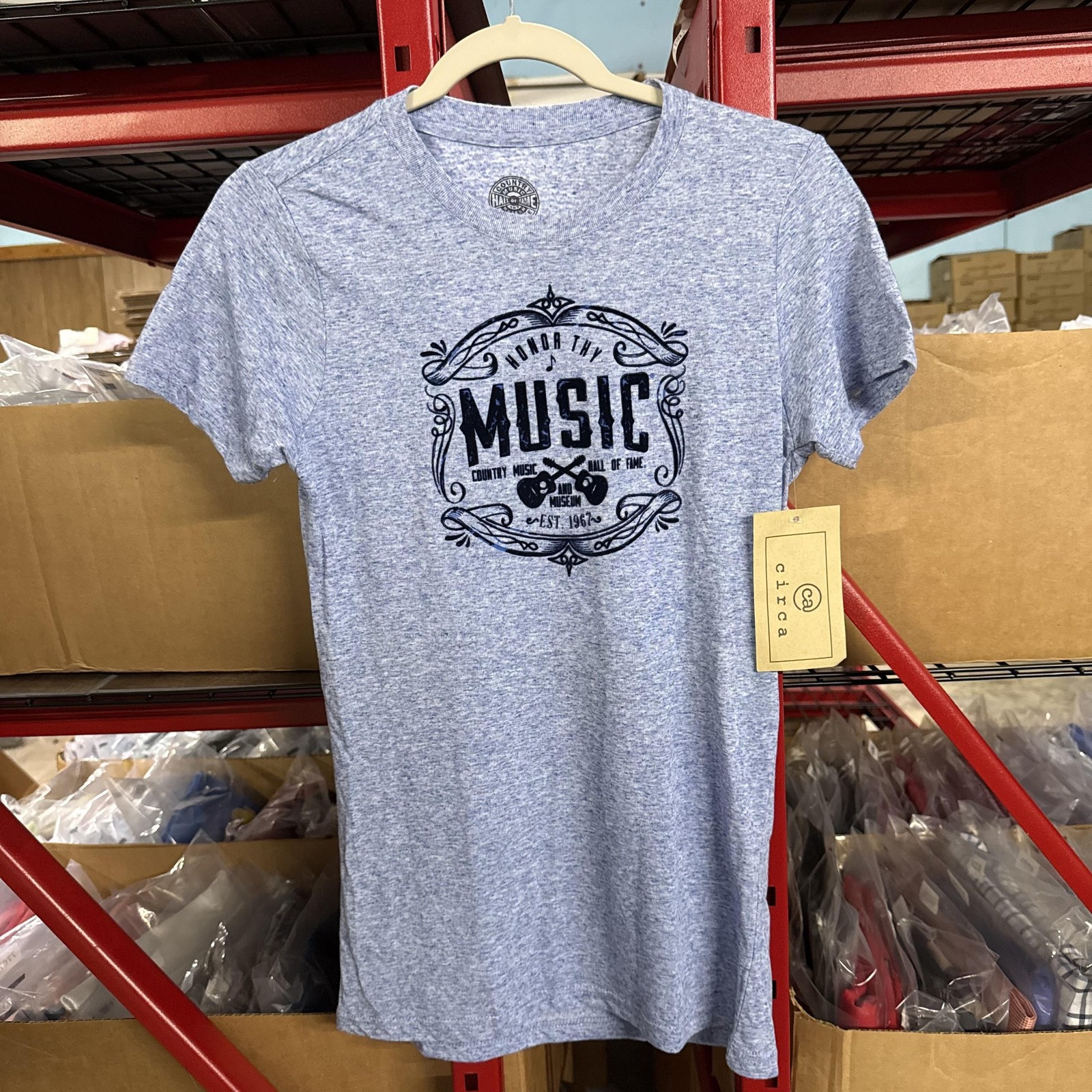 Country Music Hall Of Fame Shirt Womens Large Blue Music Tee Nashville NEW