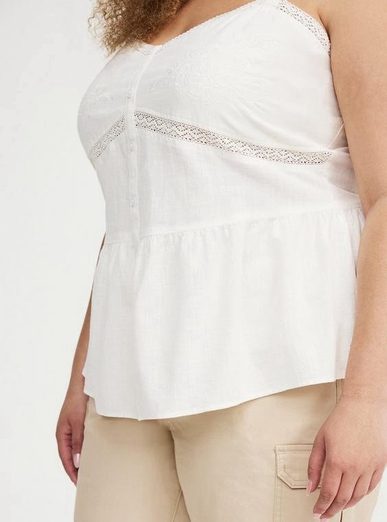 Torrid Cotton Button Front Cami Whisper White Size 0XL NWOT