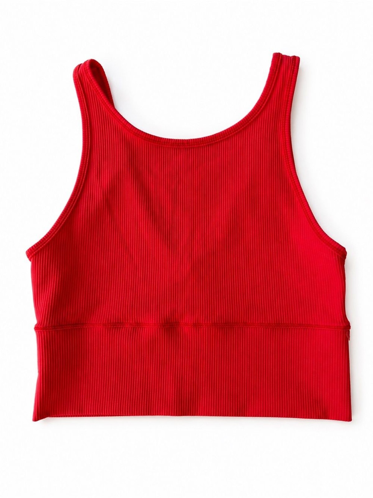 Lululemon Women’s Red Ribbed V-Neck Cropped Tank Top Size Unknown