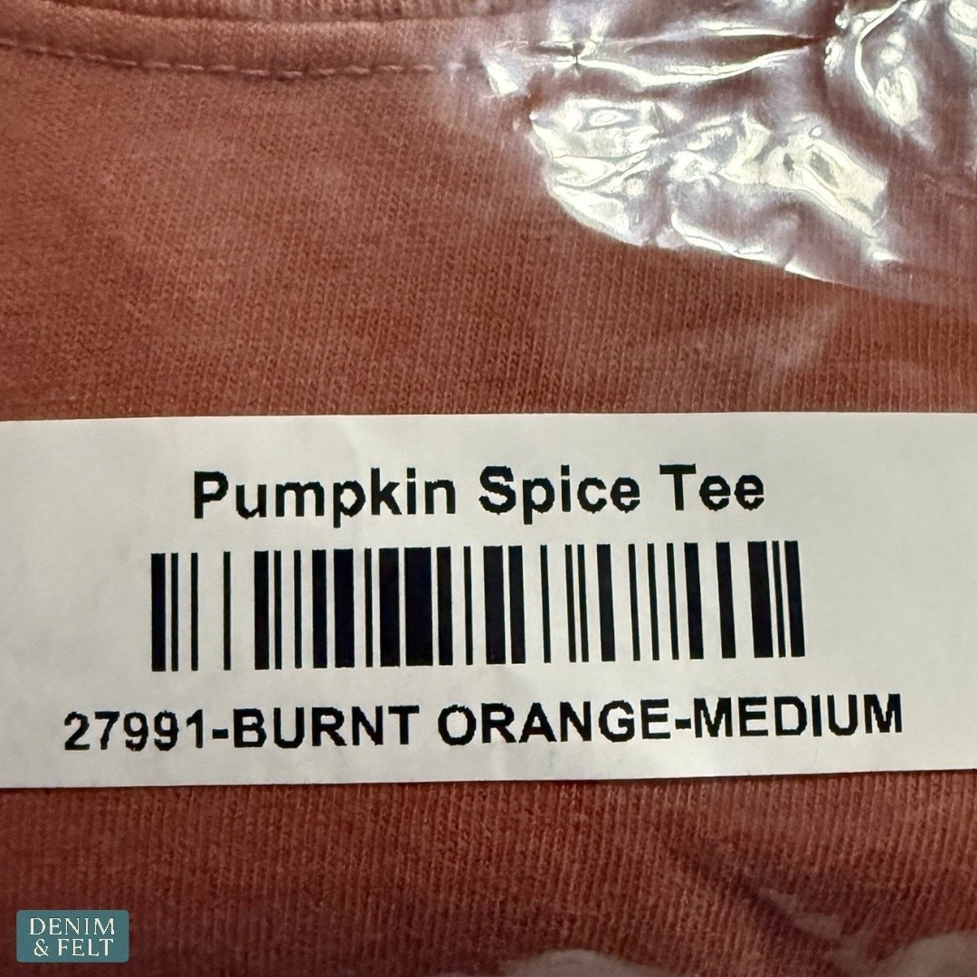 NEW Comfort Colors Pumpkin Spice Graphic Tee Burnt Orange Fall Starbucks Small