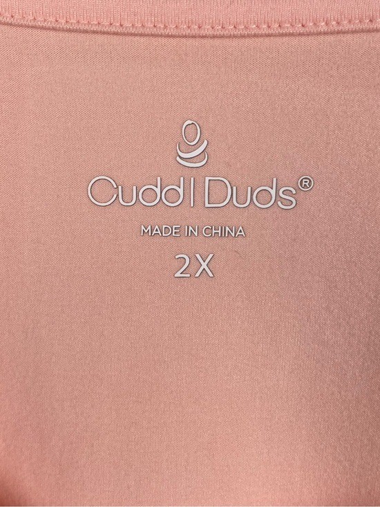 Cuddl Duds Flexwear Flutter Sleeve Stretch Top Size 2X Peach Parfait A630212