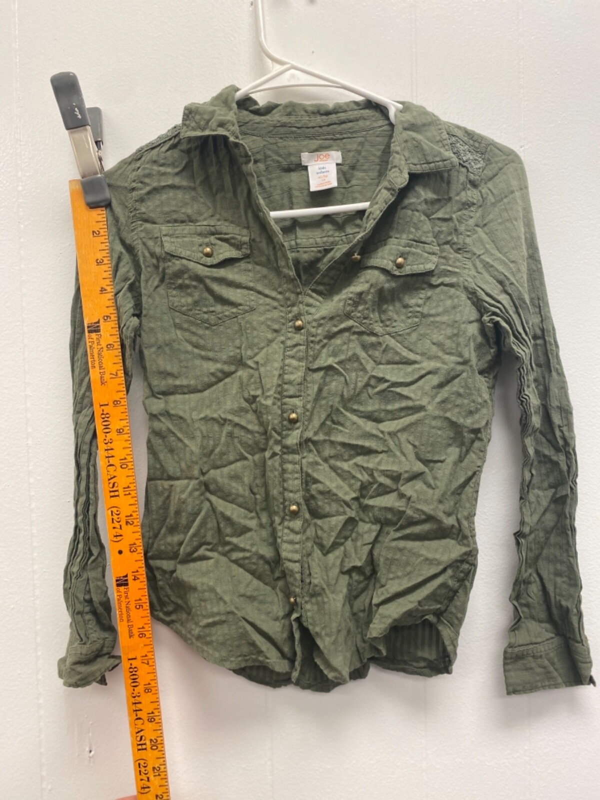 Joe Fresh for JCPenney Green Button Down Shirt Blouse Sz XL