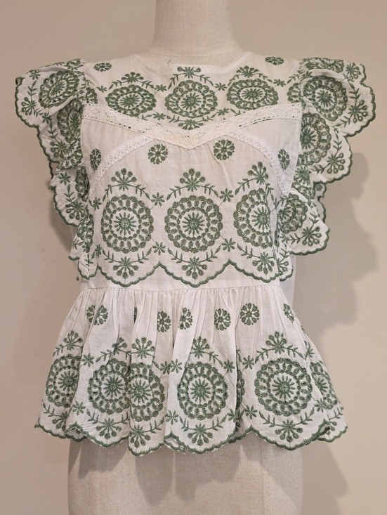 NEW $98 DRA LOS ANGELES VABIEN EMBROIDERED COTTON TOP SIZE S