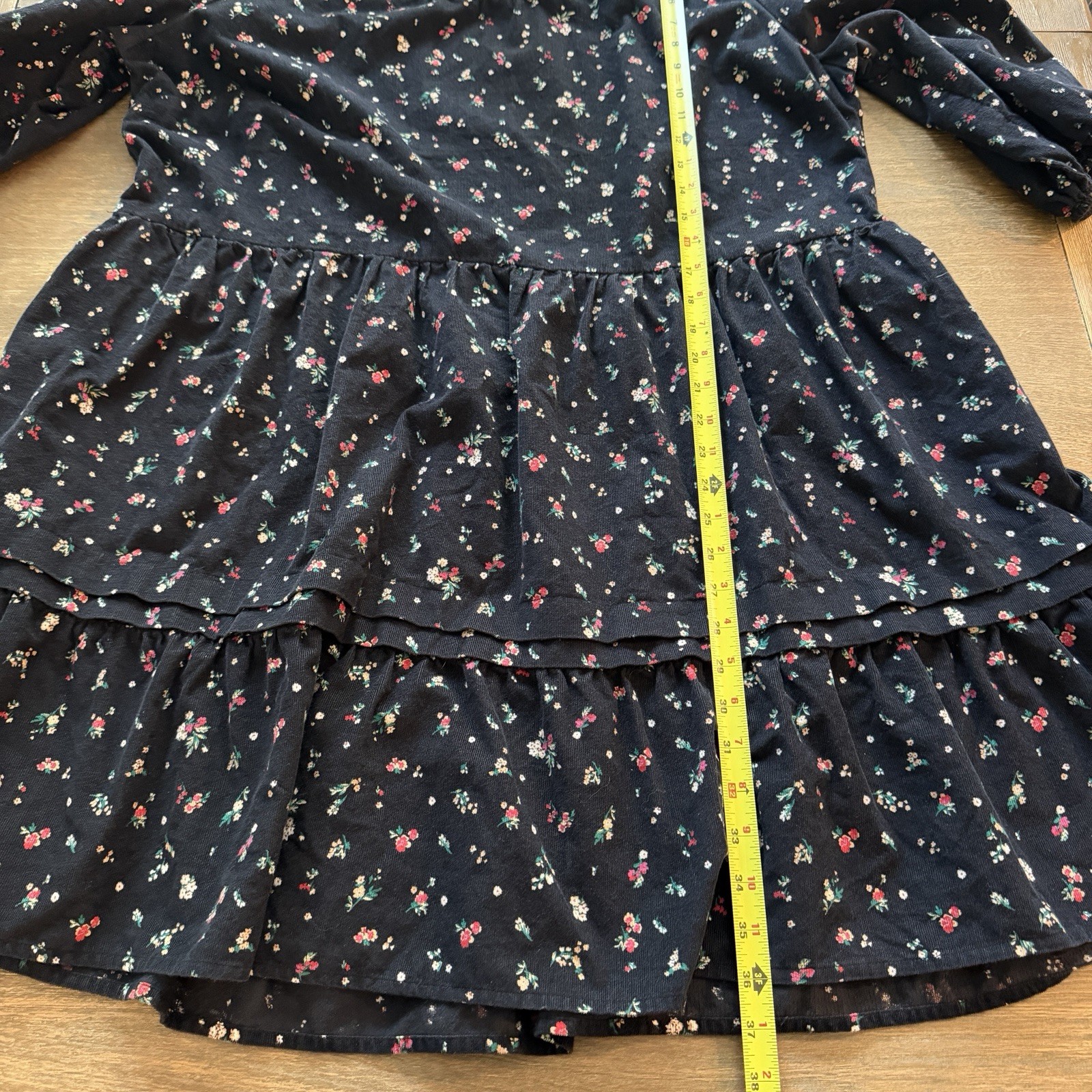 Time and Tru Women’s 2XL Plus Floral Corduroy Fall dress Brown Boho