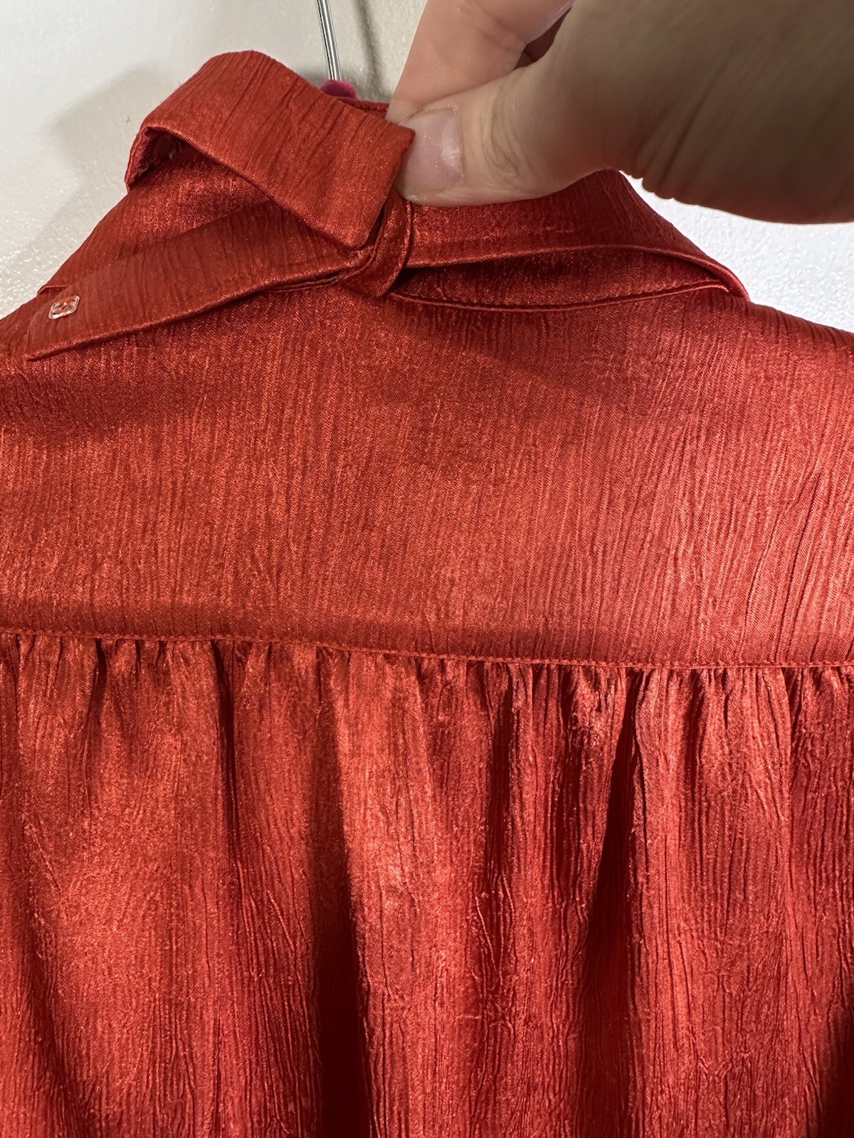 Vintage Satin Bow Tie Blouse Size 14-16 Planet