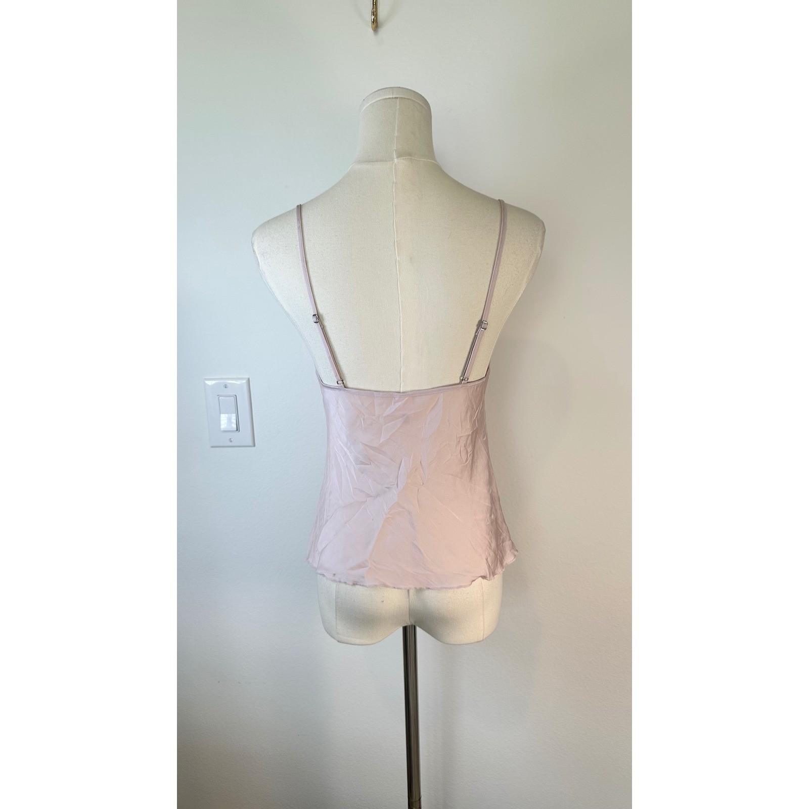 Victoria’s Secret Cami Top Women XS Y2K Satin Lace Trim Coquette Blush Babydoll