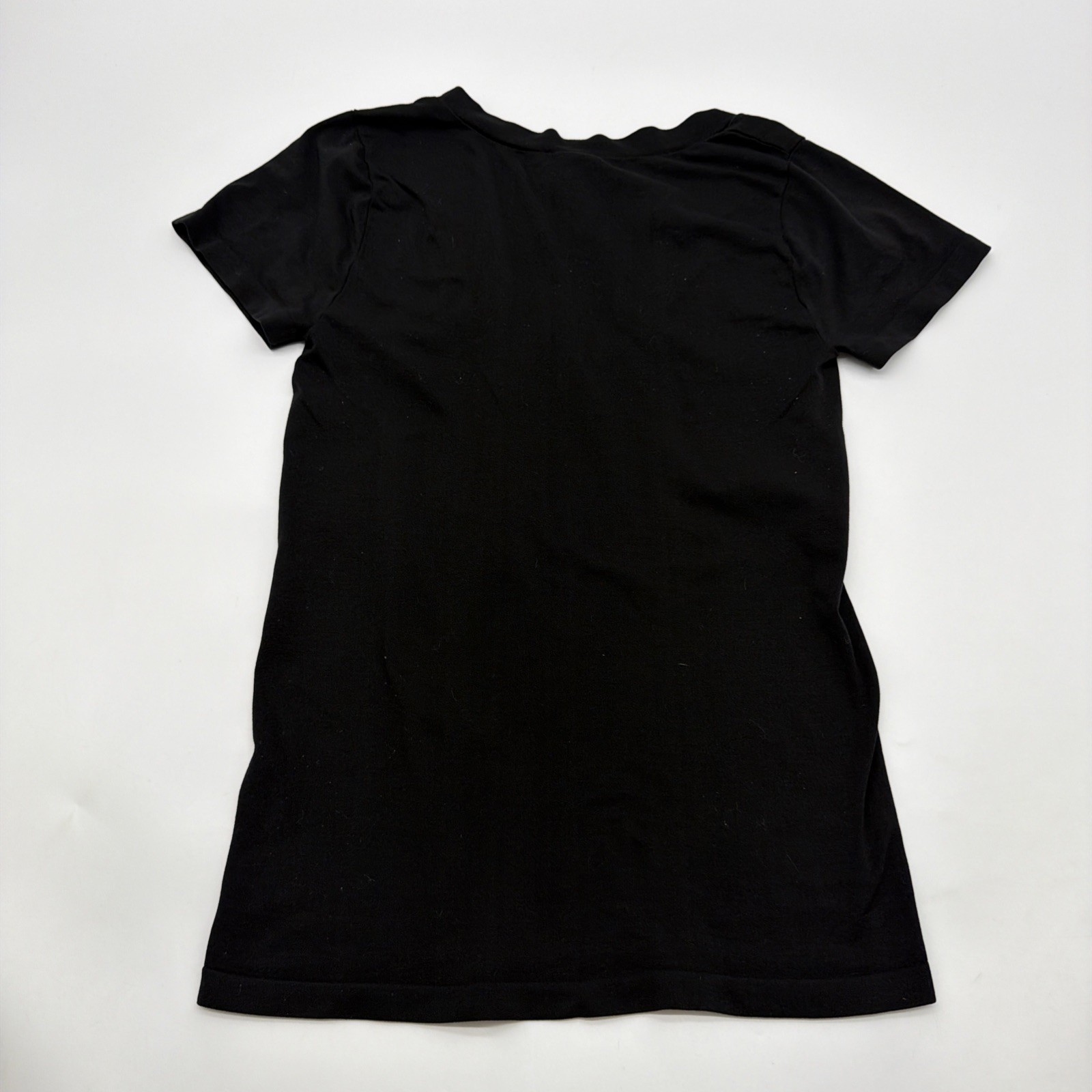 Bebe T-shirt Women P/S Black Solid V-Neck In USA.#45308
