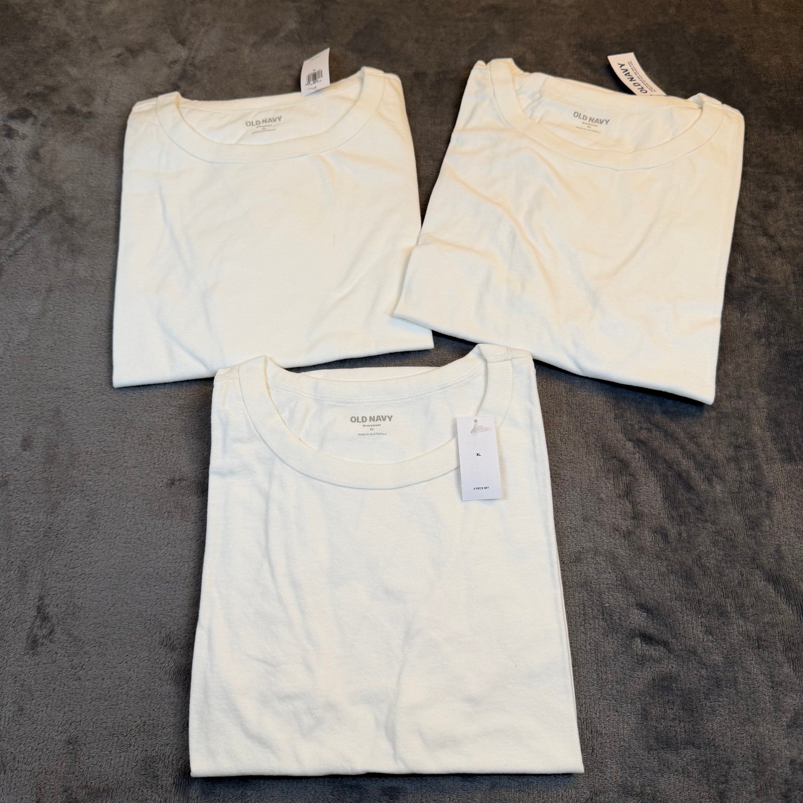 Old Navy Everywear T Shirt Womens Extra Large White 3 Pack Cotton Short Sleeve