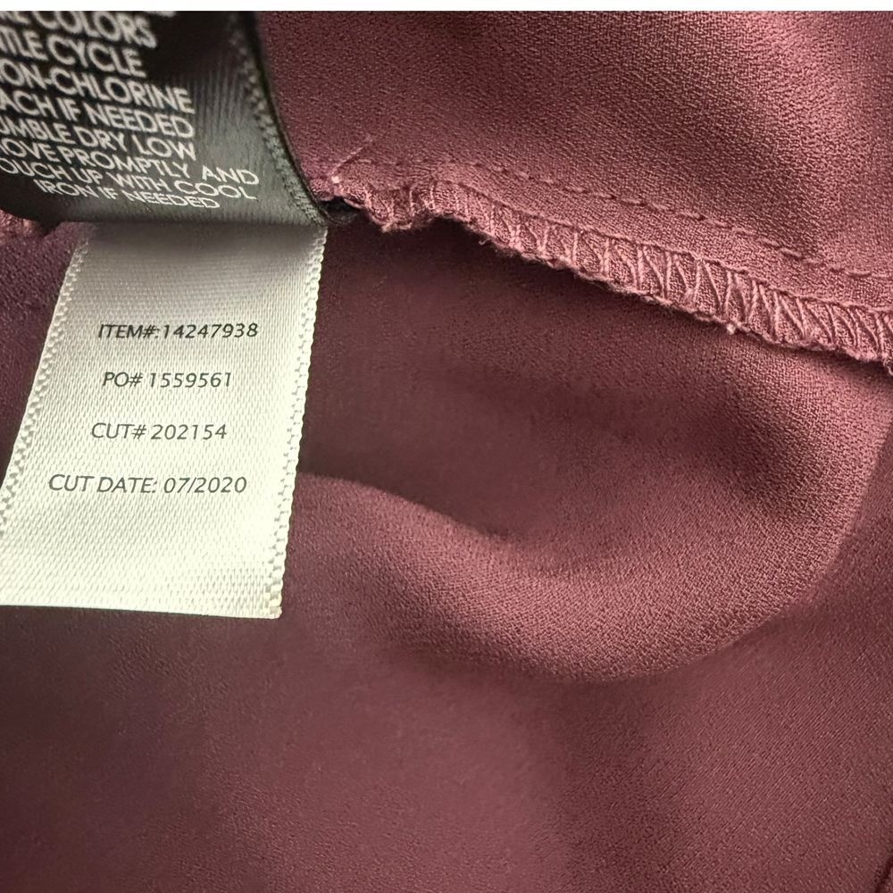 Torrid Madison Georgette Button Up Long Sleeve Top Size M Burgundy Blouse
