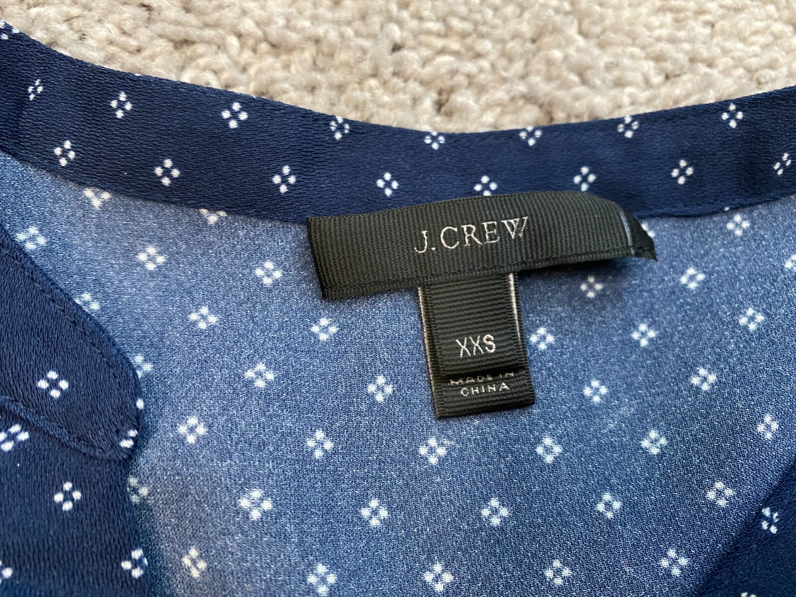 J Crew Women’s Blouse XXS 2XS Wrap Top Blue Relaxed Corporate Office Casual