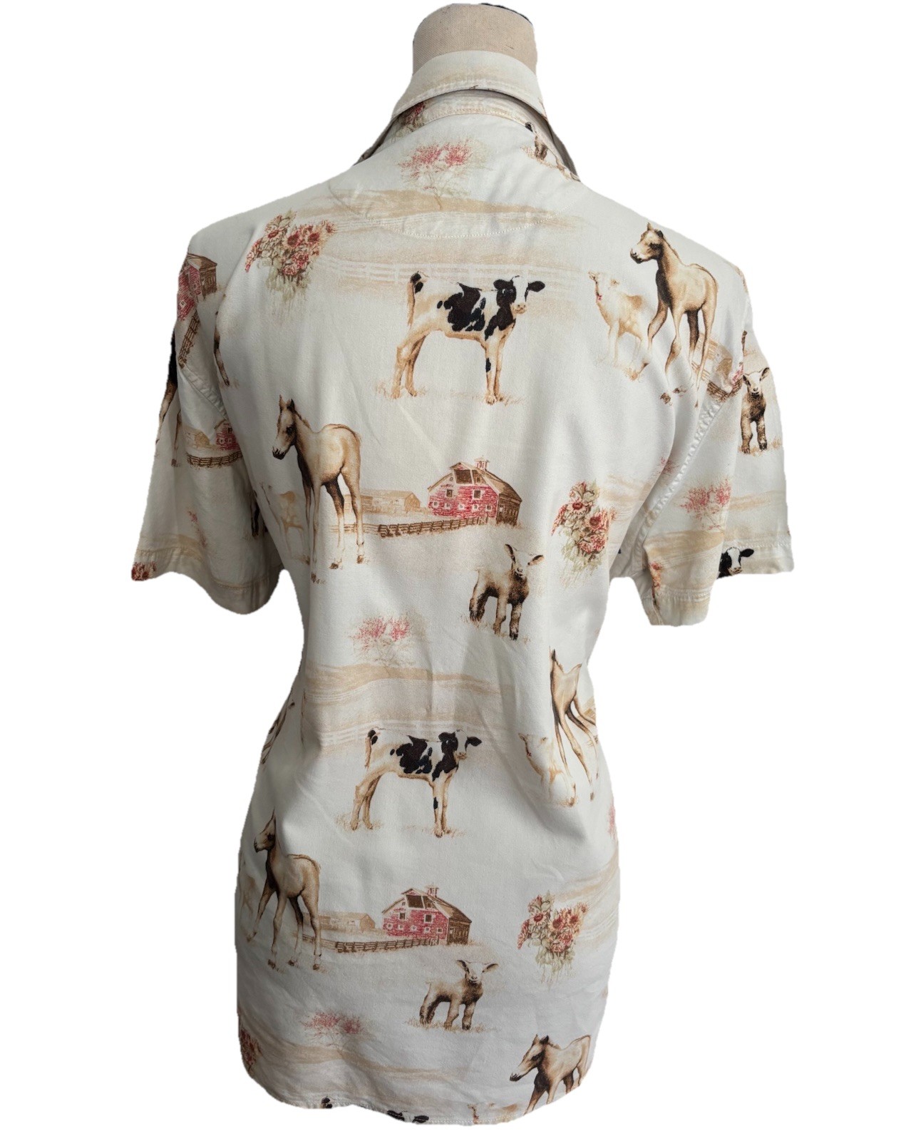 Bit & Bridle Farm Animals Cowgirl Shirt Button Up Rodeo Horse Western XXL