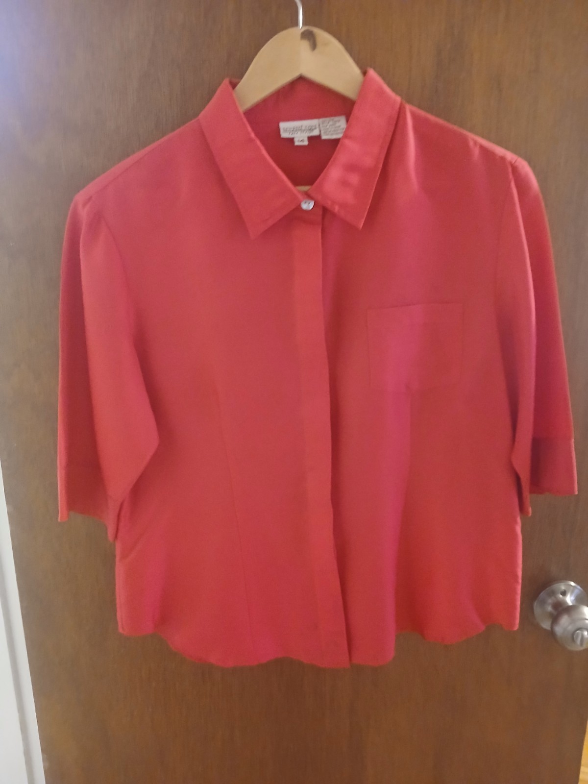 Vintage Newport News Silk Shirt – Hot Pink, Size 14