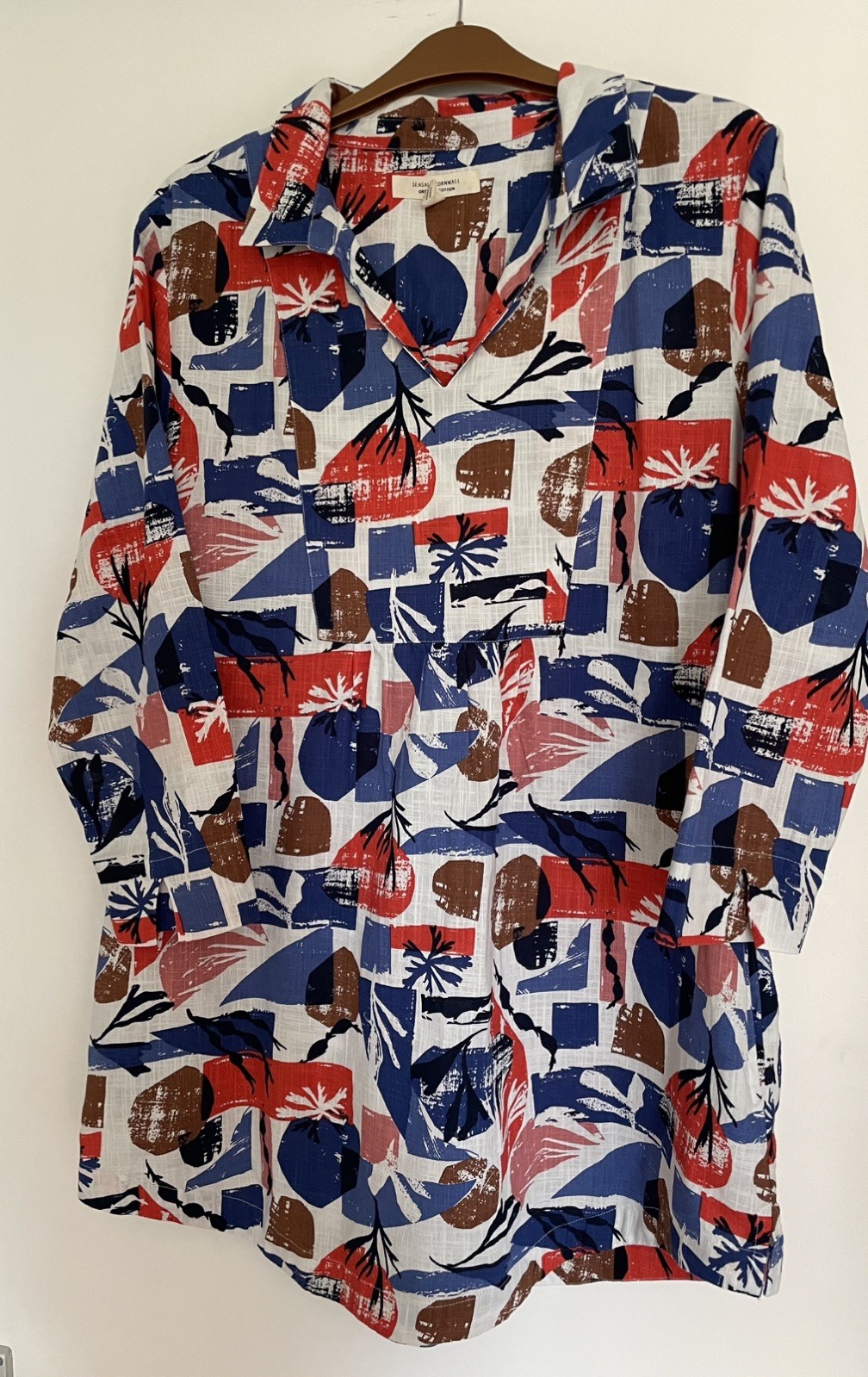 New Fal Water Seasalt tunic blouse cotton size 14 100% cotton
