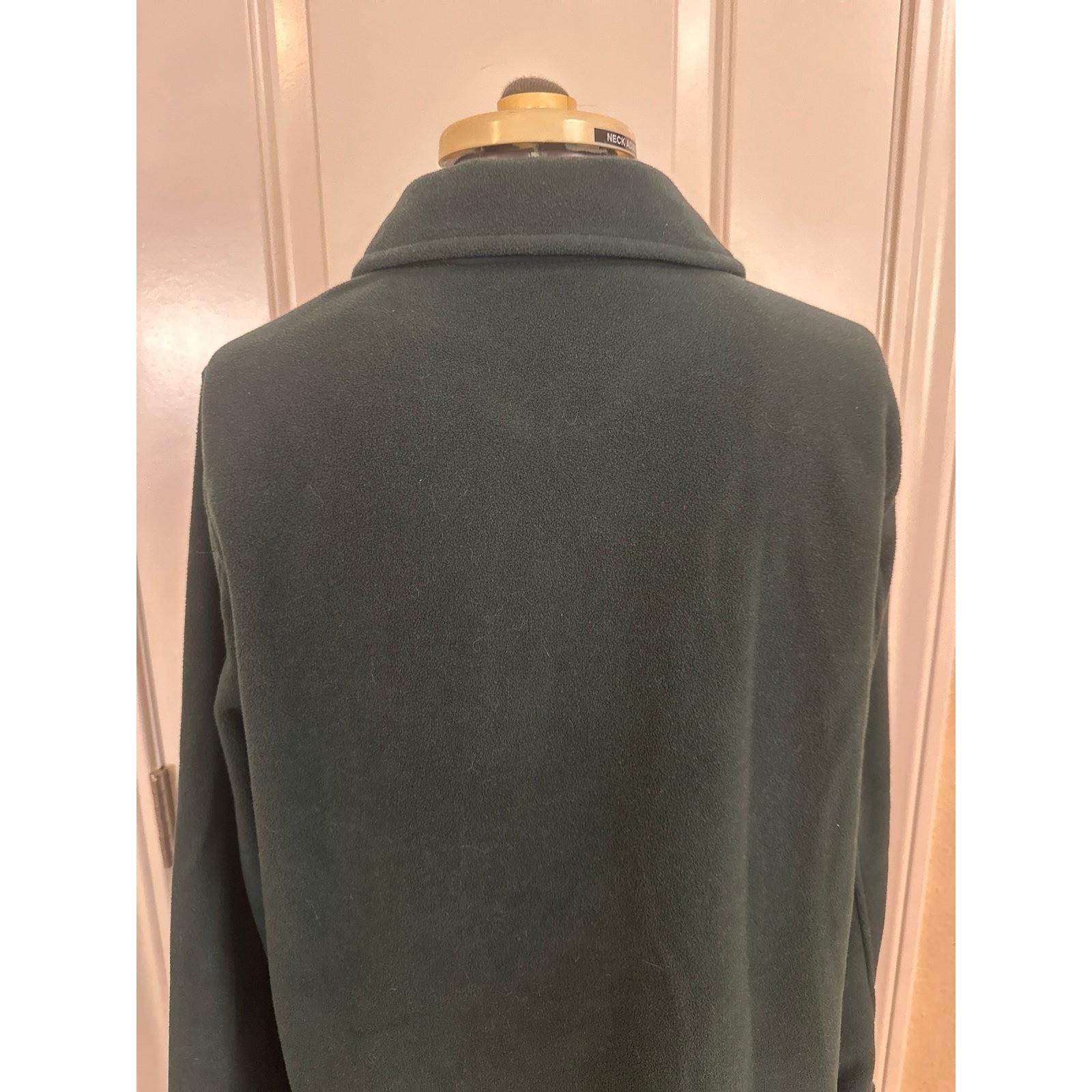 Lands End Fleece Button Up Long Sleeve Shirt Jacket, Women’s Medium, Green