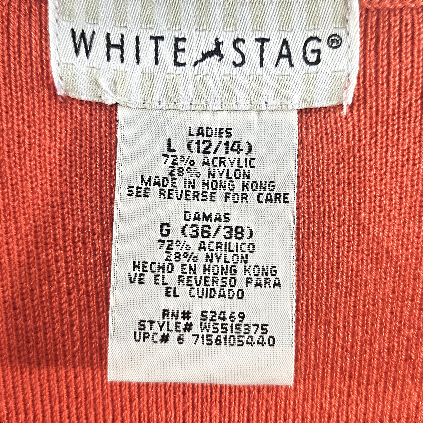 Womens Orange Sleeveless Capsule Tank Shell Top Size L 12-14 Y2K Acrylic Blend