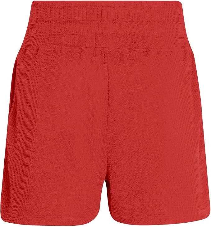 Umbro Women’s Loose Knit Waffle Short, Fire Whirl, Large