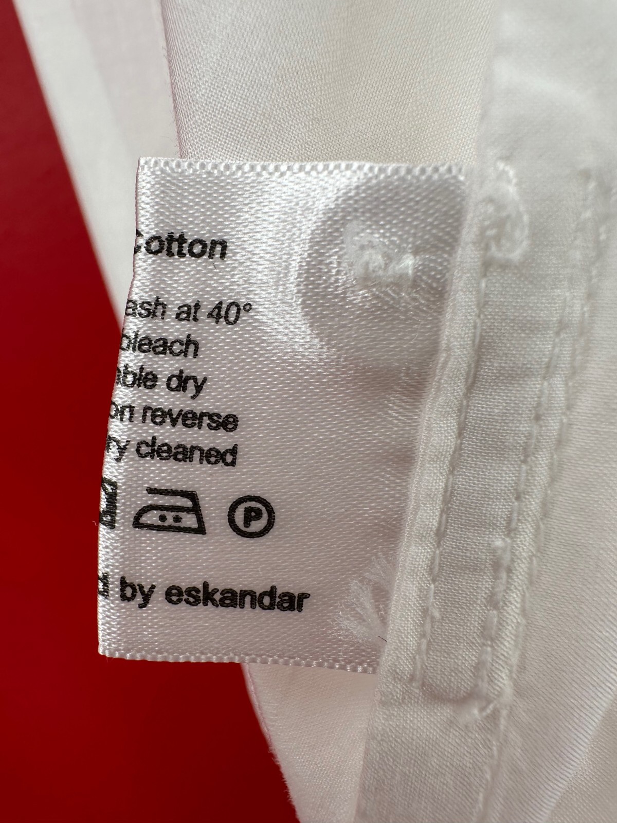 eskandar Boxy White Pin Striped 100% Cotton Blouse Top Dry Clean Sz 1 US 10 – 12