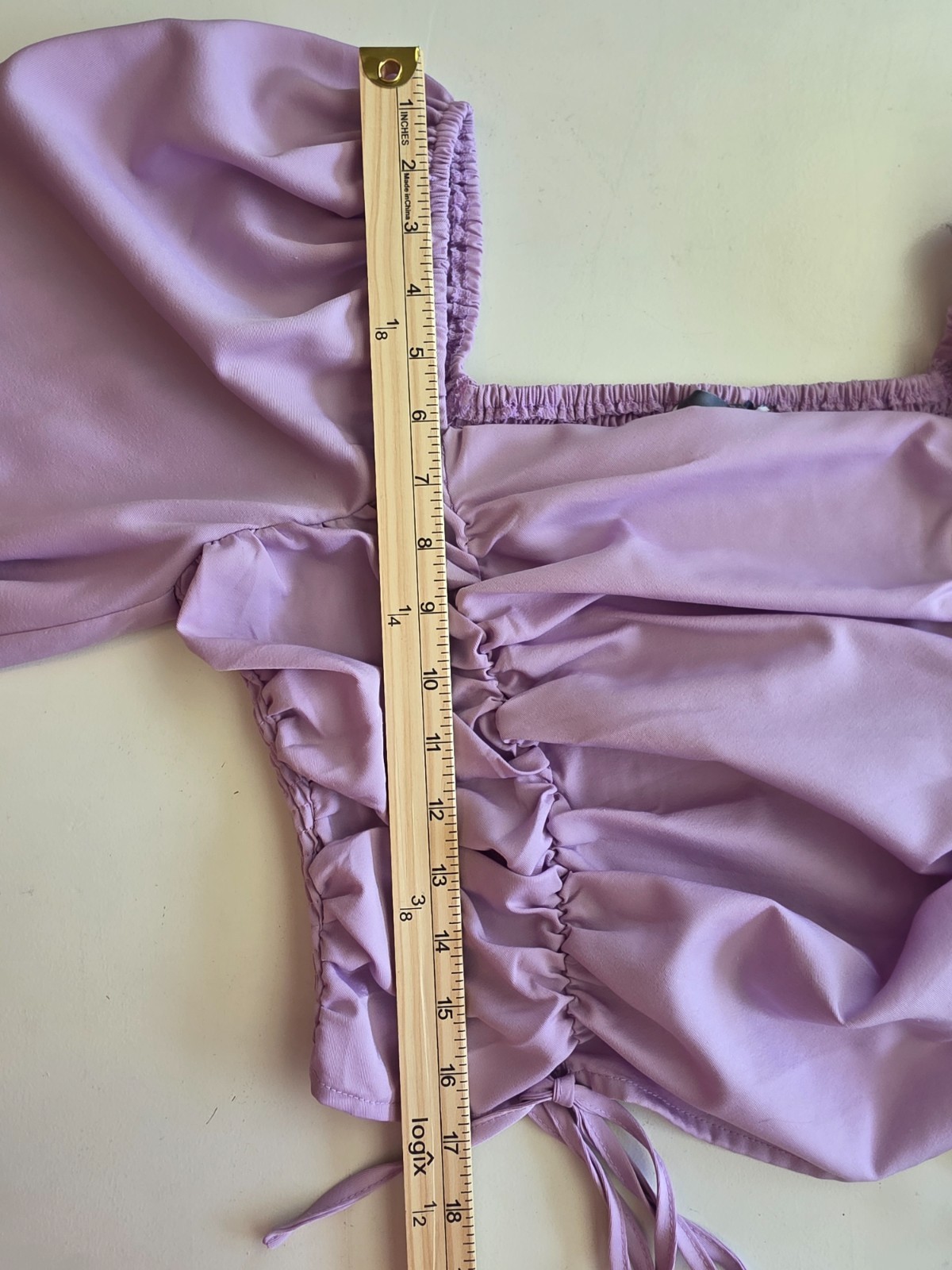 Arula Top Purple Lavender Smocked Long Billowy Sleeves Size X Large Lilac Fairy