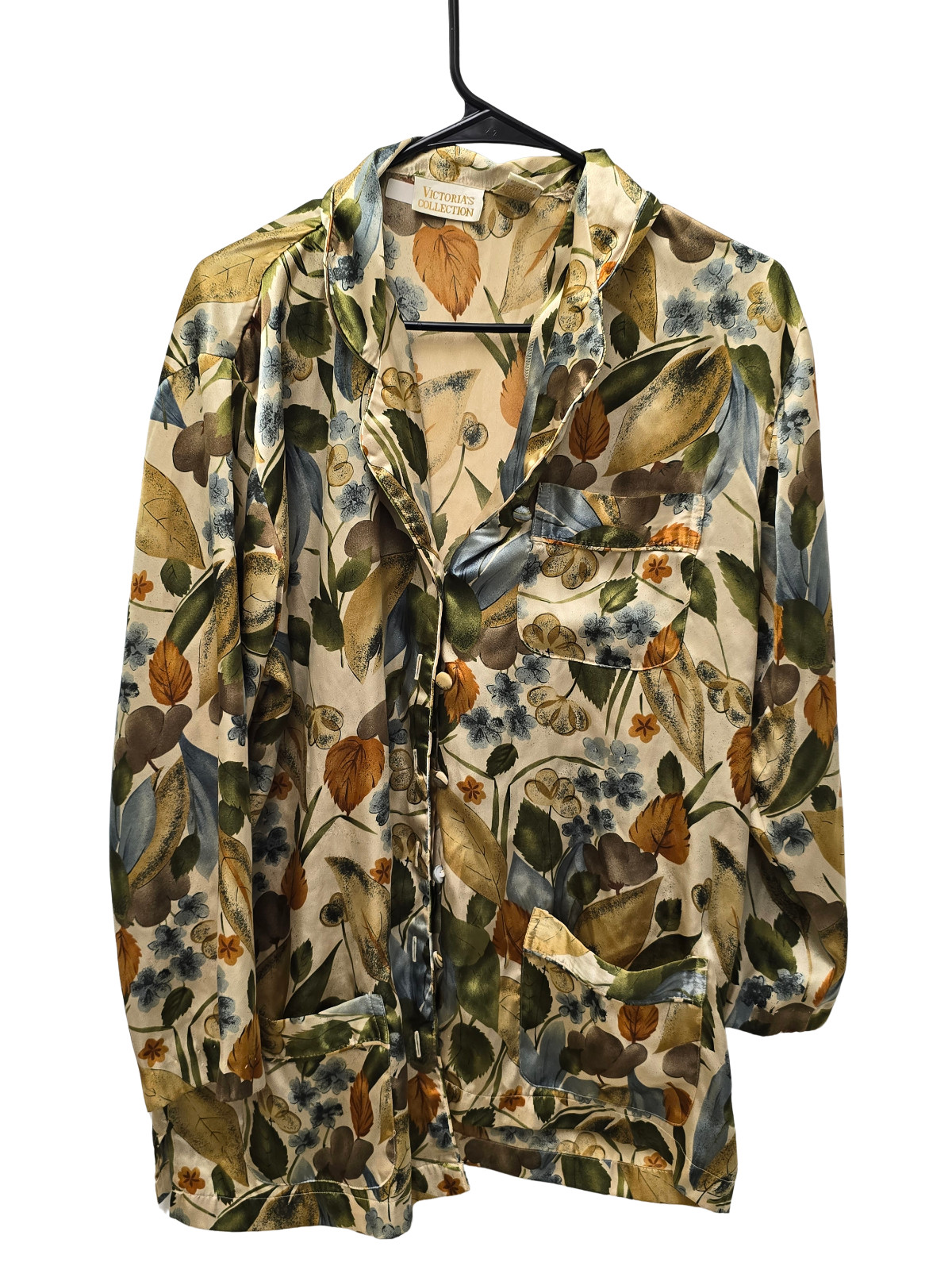 “Victoria Collection /Luz Lince Women’s M/L Tulip Floral Print Blouse Polyester”