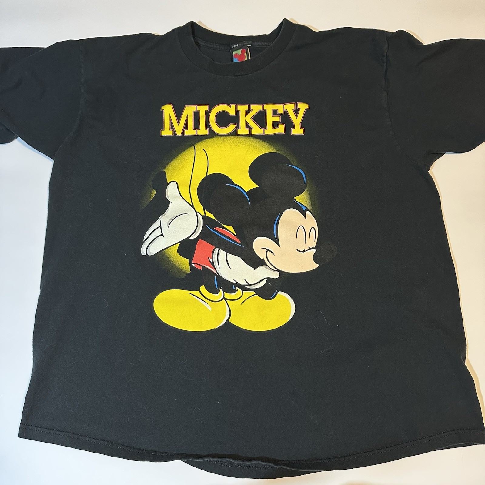 Vtg 90s Mickey Unlimited T-Shirt Mickey Mouse Bowing Large Graphic Black 22W/24W