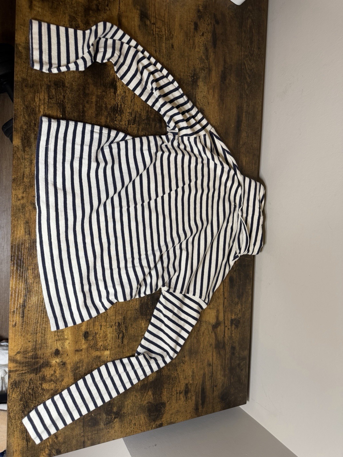 Rivet & Thread Striped Turtleneck Sz XS Navy Cropped Boxy 100% Cotton Soft