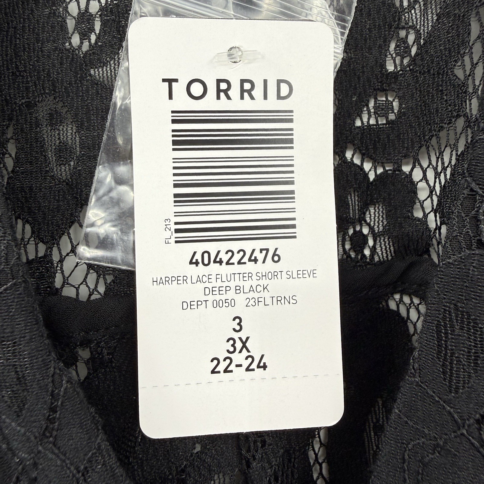 Nwt’s Torrid Harper Womens Lace Unlined V-Neck Top Blouse 3X Black Coquette