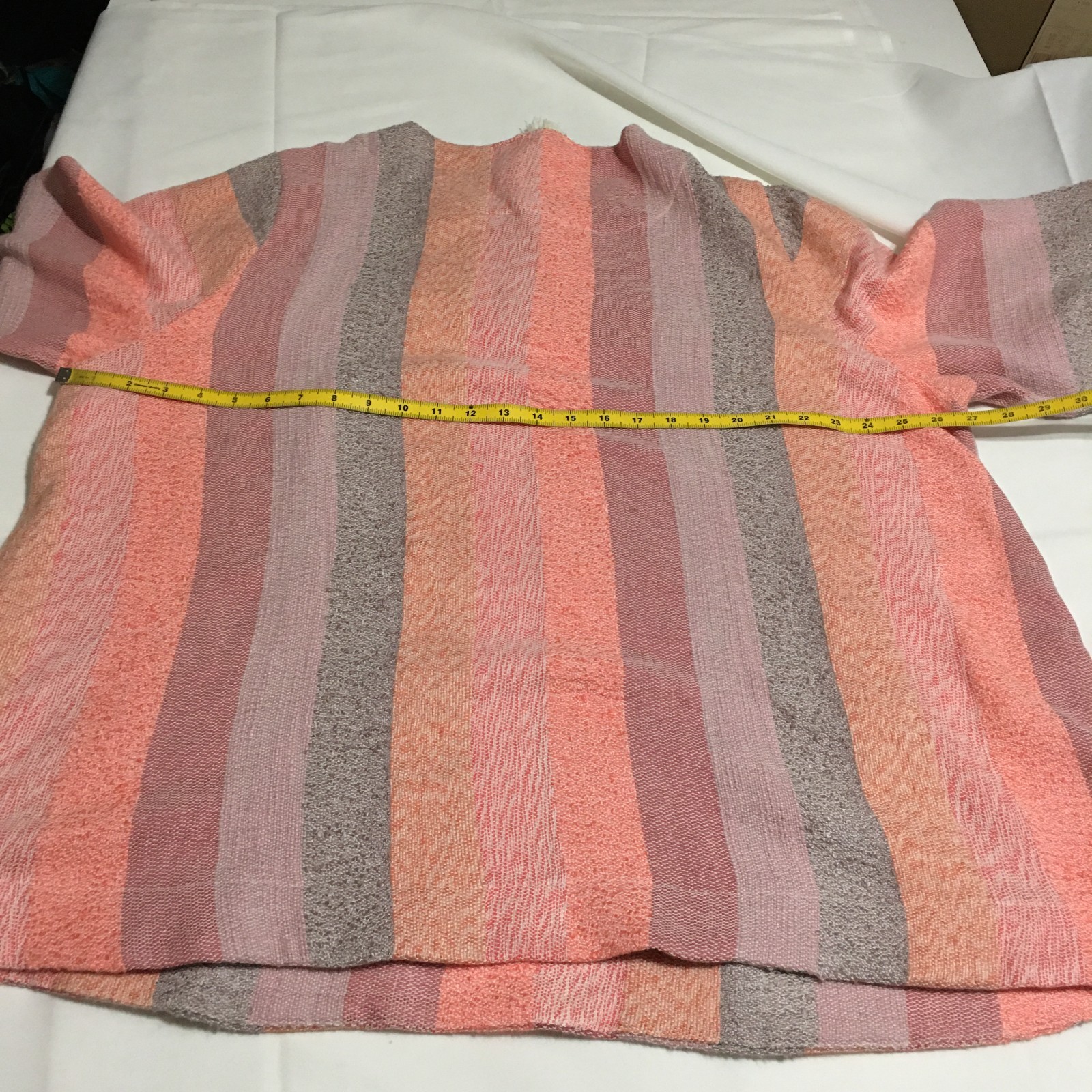 Soft Surroundings Womens 3X Striped Tunic Sweater Boho Quarter Zip Tassel Pocket