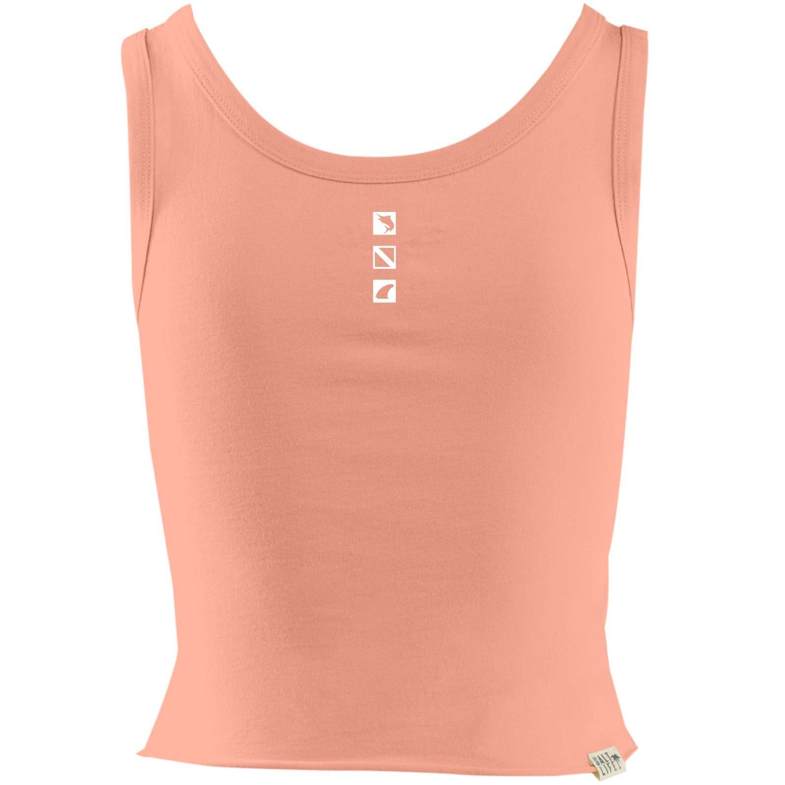 Salt Life Logo Cropped Fitted Tank Live Salty Saltlife Papay L NWT New
