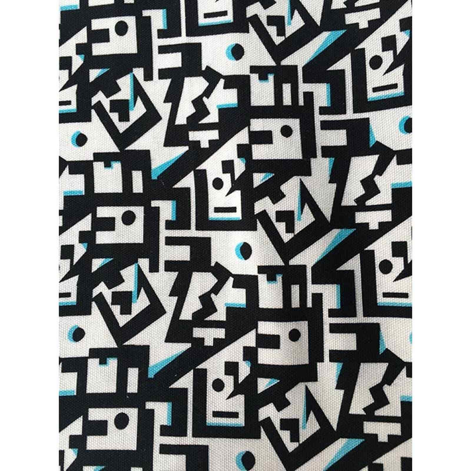 Black White Geometric Print Boxy Top Minimalist Modern Art Graphic Shirt S