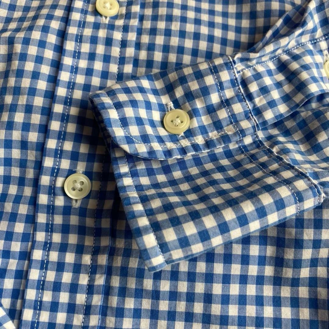 Ralph Lauren Women’s Long Sleeve Gingham Check Shirt S Blue Cotton Embroidered