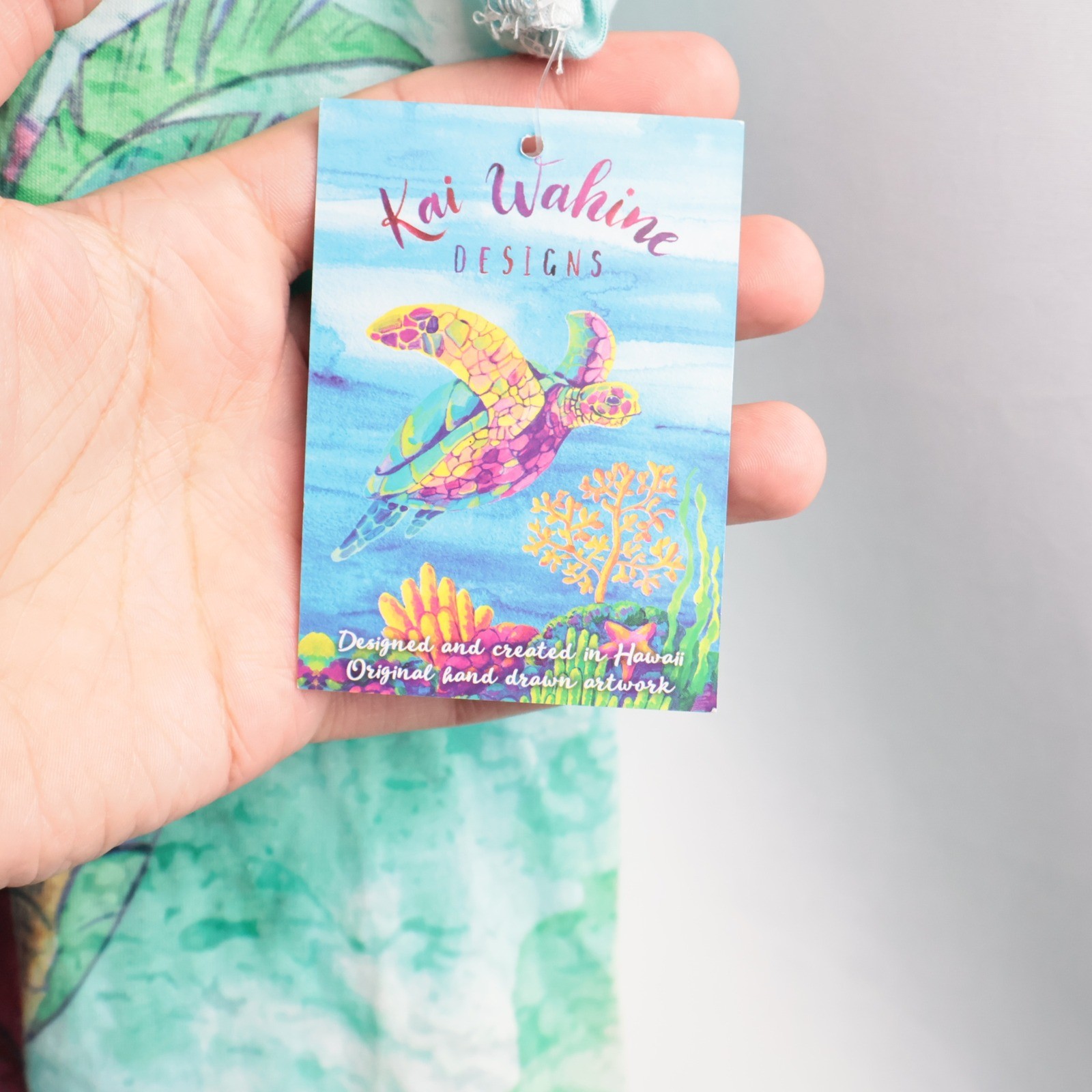 NWT Kai Wahine Blue Hawaii Aloha Maui Tank Top Beach Vacation Tropical Casual M